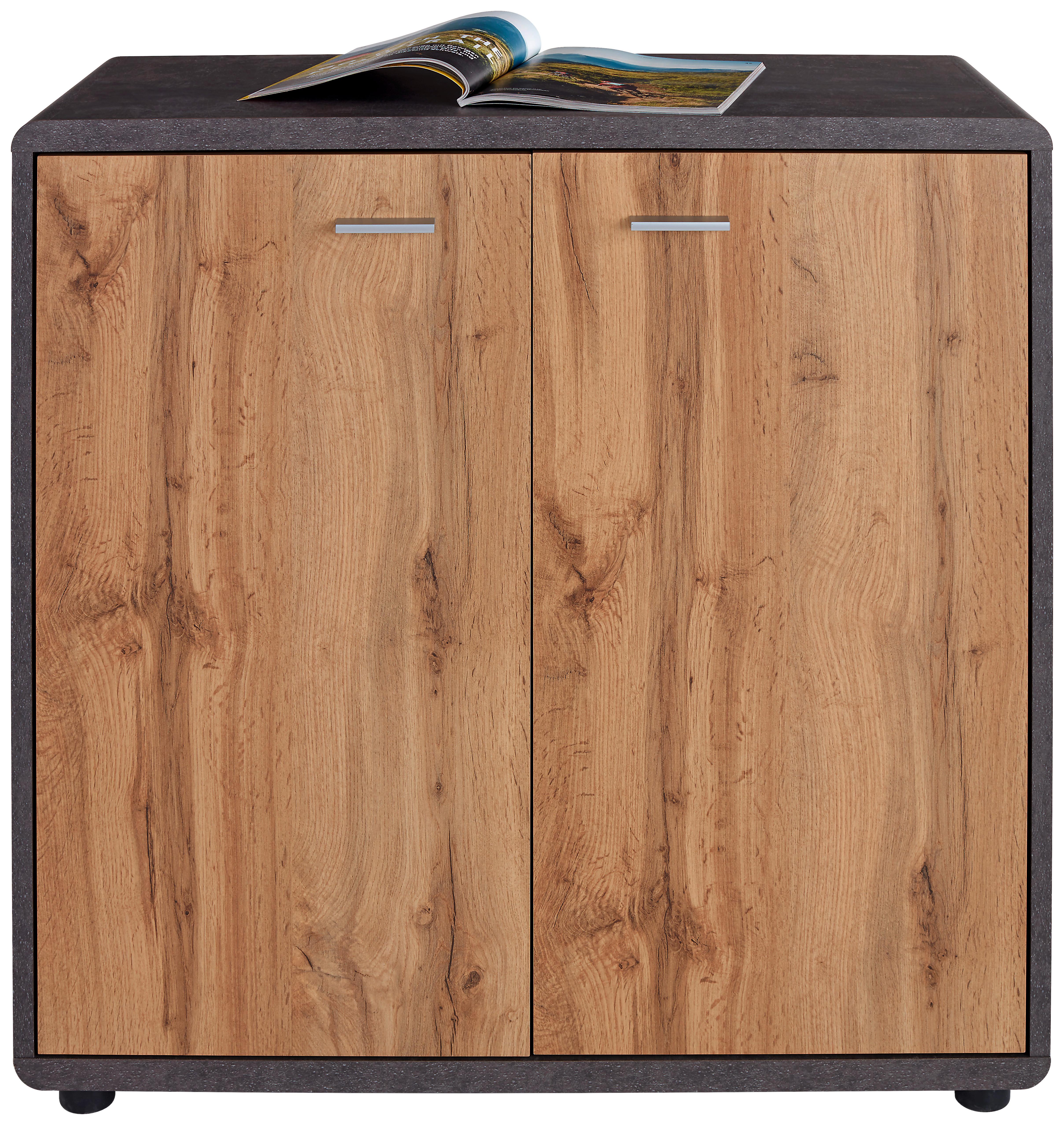 Komoda Fontana New Ftk01 - boje hrasta/tamno siva, Moderno, drvni materijal/plastika (89,2/87,2/40cm) - Modern Living