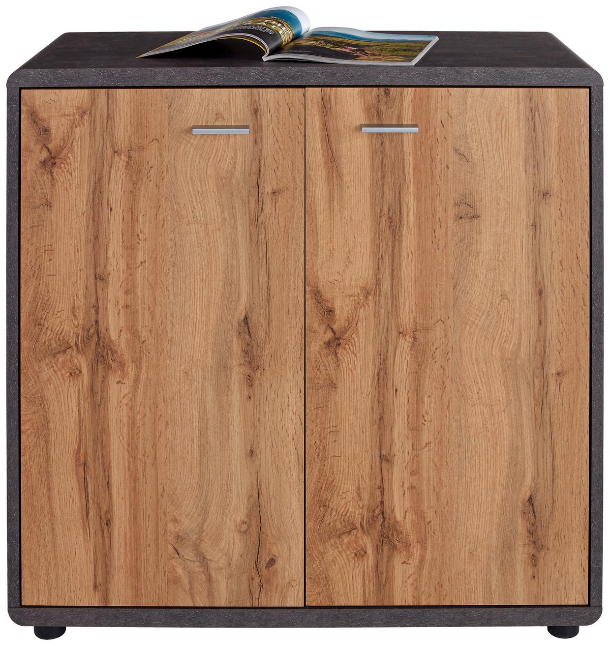 Komoda Fontana New Ftk01 - boje hrasta/tamno siva, Moderno, drvni materijal/plastika (89,2/87,2/40cm) - Modern Living