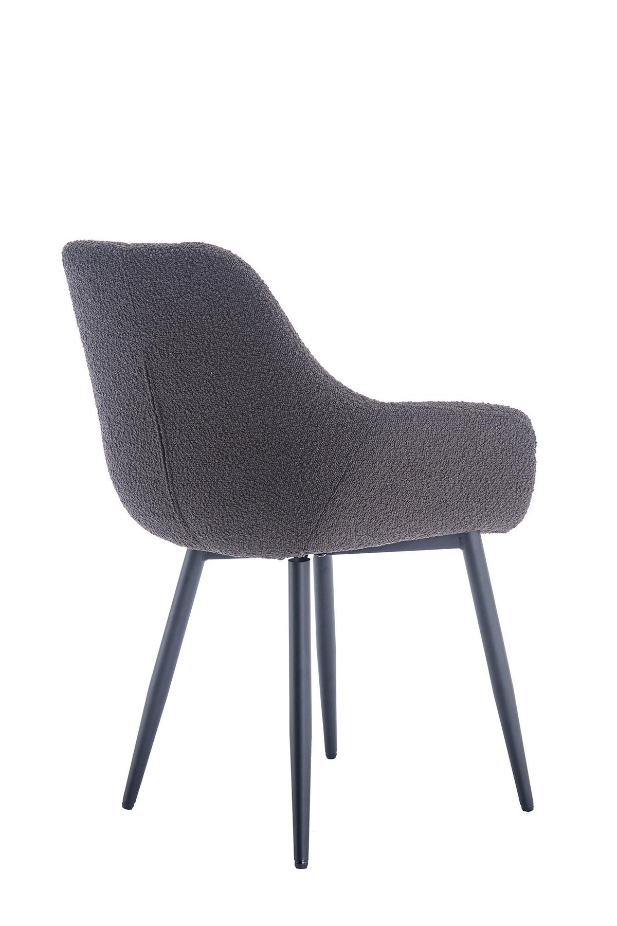 Set Stolov Bouclé, Antracit, 2-Delni - črna/antracit, Moderno, kovina/tekstil (64/86/59cm) - Livetastic