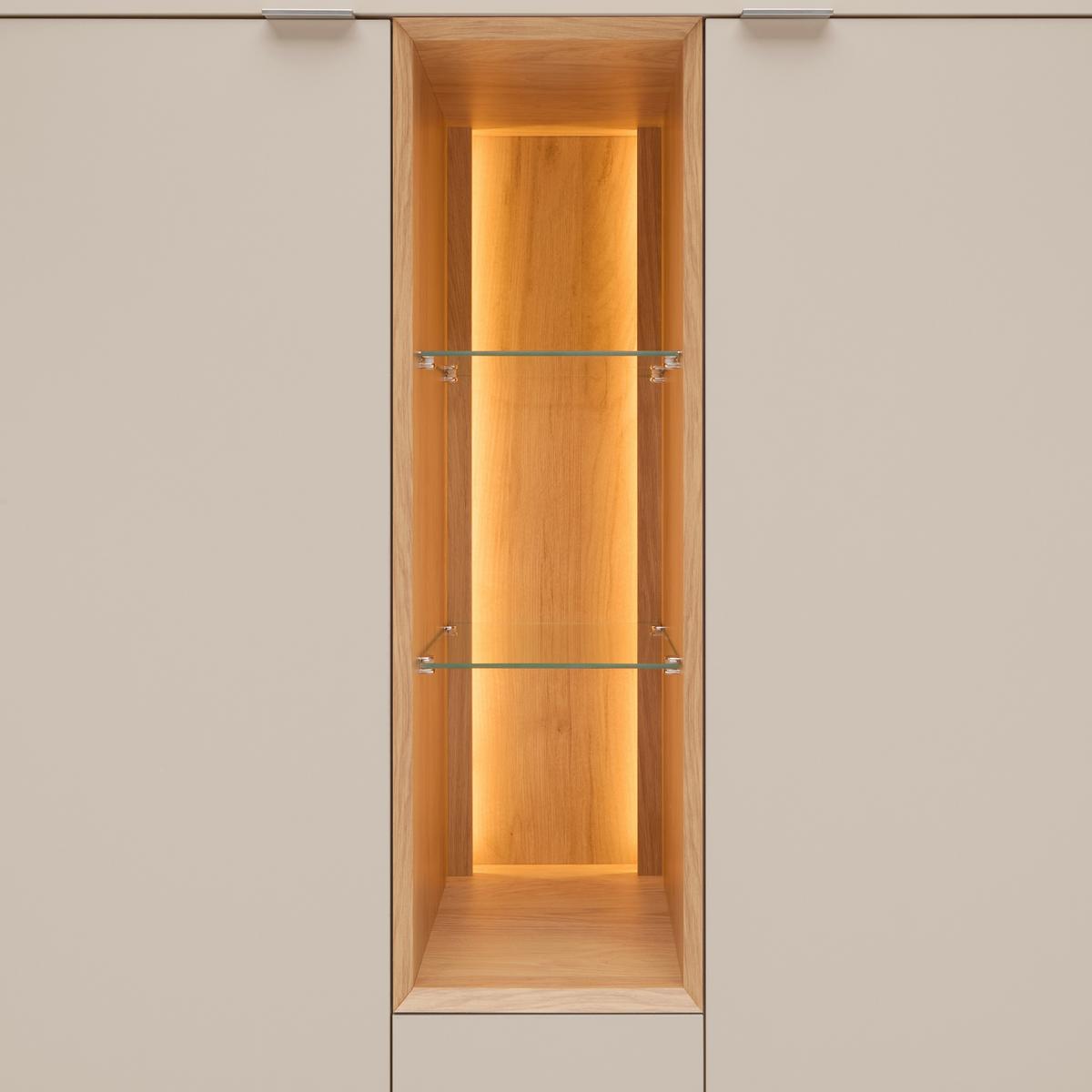 Highboard Velasca Eichefarben/Kaschmir - Kaschmir/Eichefarben, MODERN, Glas/Holzwerkstoff (116,4/95,4/40cm) - Premium Living