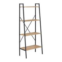 Standregal Giorgia ca. 60x148 cm Naturfarben/Schwarz MDF - Schwarz/Naturfarben, MODERN, Holz/Metall (60/148/32cm) - Bessagi Home