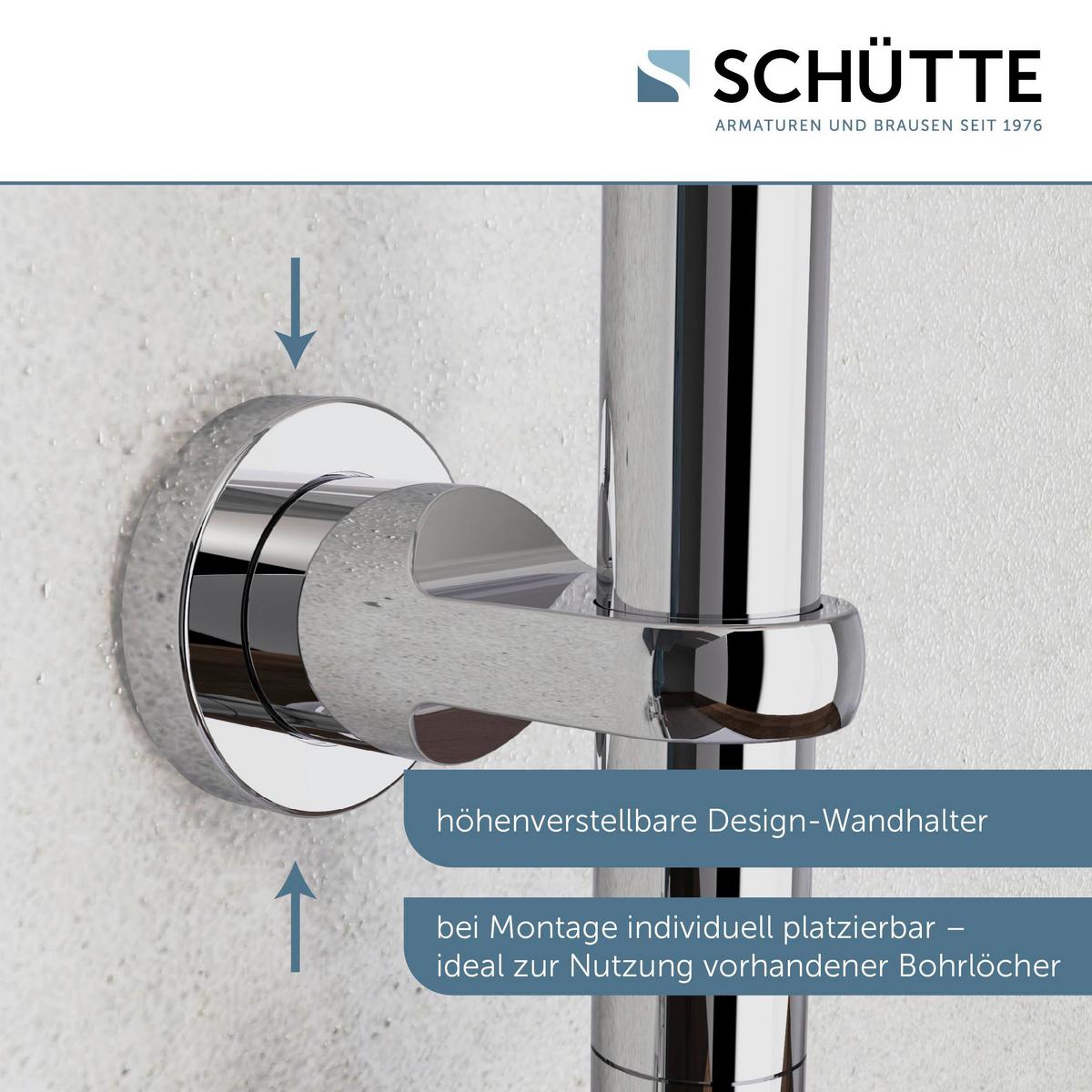 ZESTAW Z DESZCZOWNICĄ 60660 - kolor srebrny/kolor chromowy, Basics, tworzywo sztuczne/metal (32/97/54cm) - Schütte