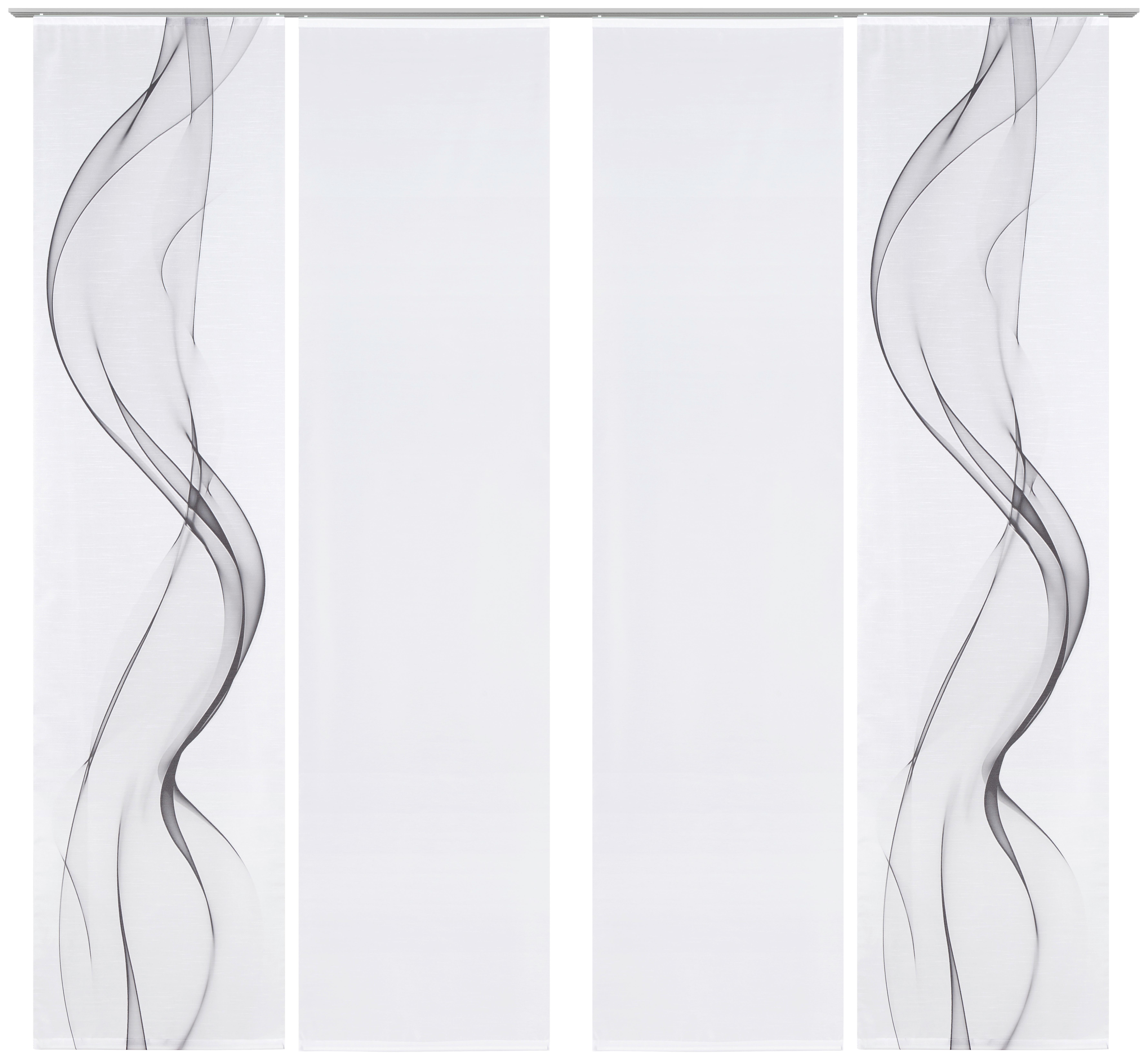 ZASŁONA PANELOWA FUMASO 4-CZĘSCIOWY - biały/szary, Design, tkanina (60/245cm) - Novel
