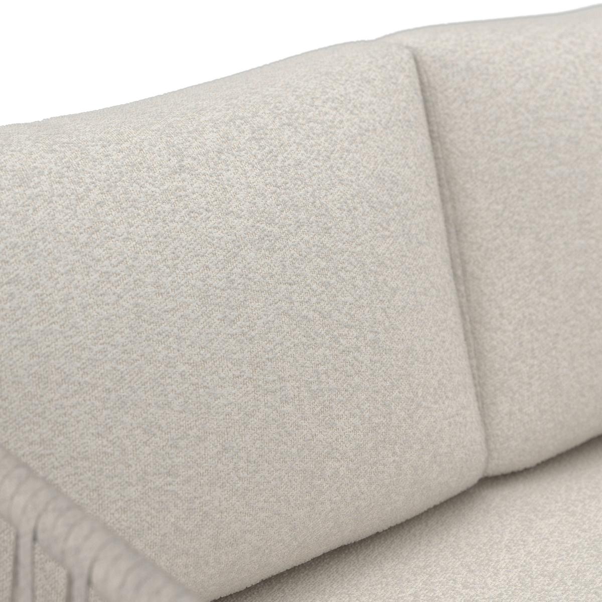 Loungegarnitur Mara Holz Outdoorstoff/Metall - Creme/Teakfarben, MODERN, Holz/Textil (190/62,5/70cm) - Bessagi Garden