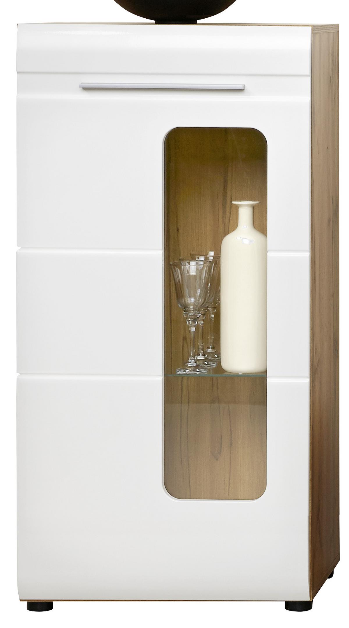 Mobilier cameră de zi Bailamos - alb/culoare lemn stejar, Modern, material pe bază de lemn (235/199,1/41,6cm) - Modern Living