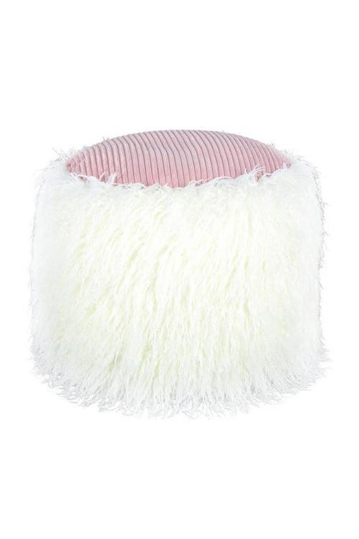 POUF 5BQ5J - rose/blanc, Basics, matière synthétique (45/38/45cm) - Kayoom