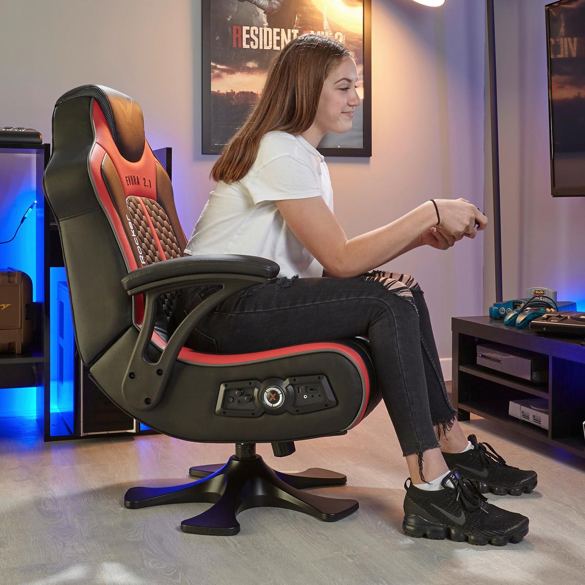 Gamingsessel Evora 2.1 ca. 65x102,5x78cm Rot/Schwarz - Rot/Schwarz, MODERN, Kunststoff/Textil (65/102,5/78cm) - X Rocker