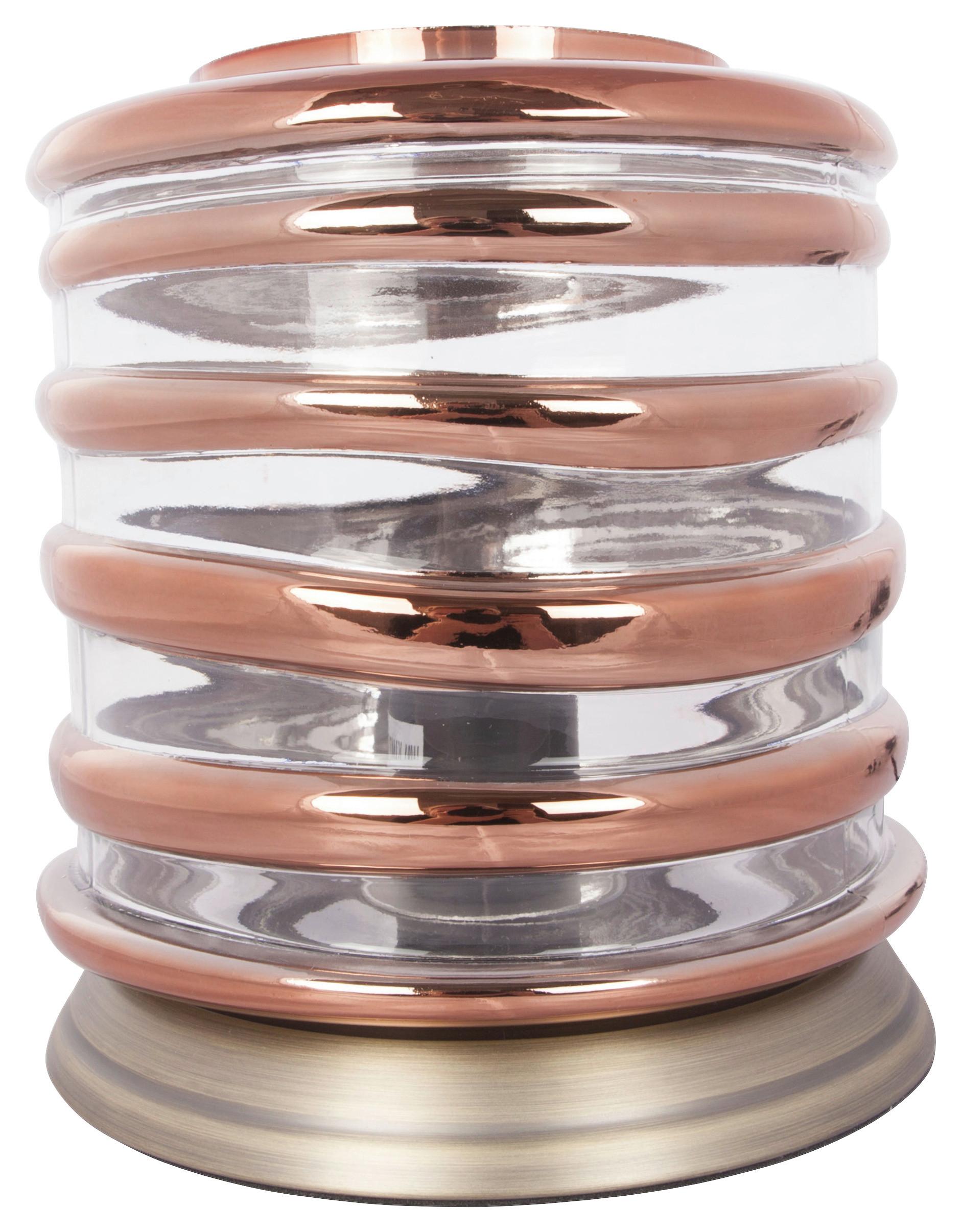 Tischleuchte Aladin 700 Champagner / Kupfer - Champagner/Kupferfarben, Basics, Glas/Metall (20/20/21cm) - Kayoom
