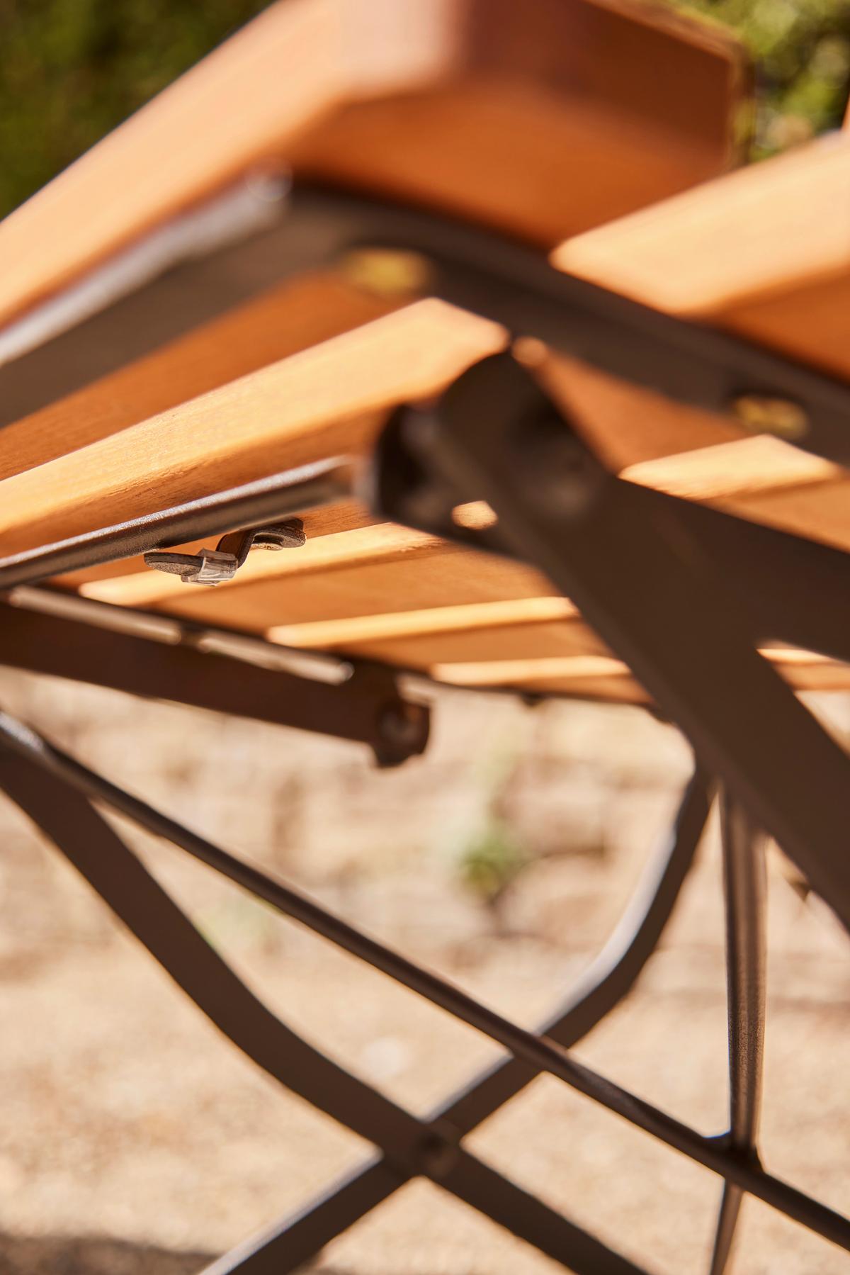 Gartenklappstuhl N05789 Robinienfarben - Robinienfarben/Schwarz, KONVENTIONELL, Holz/Metall (60/87/57cm) - Siena Garden