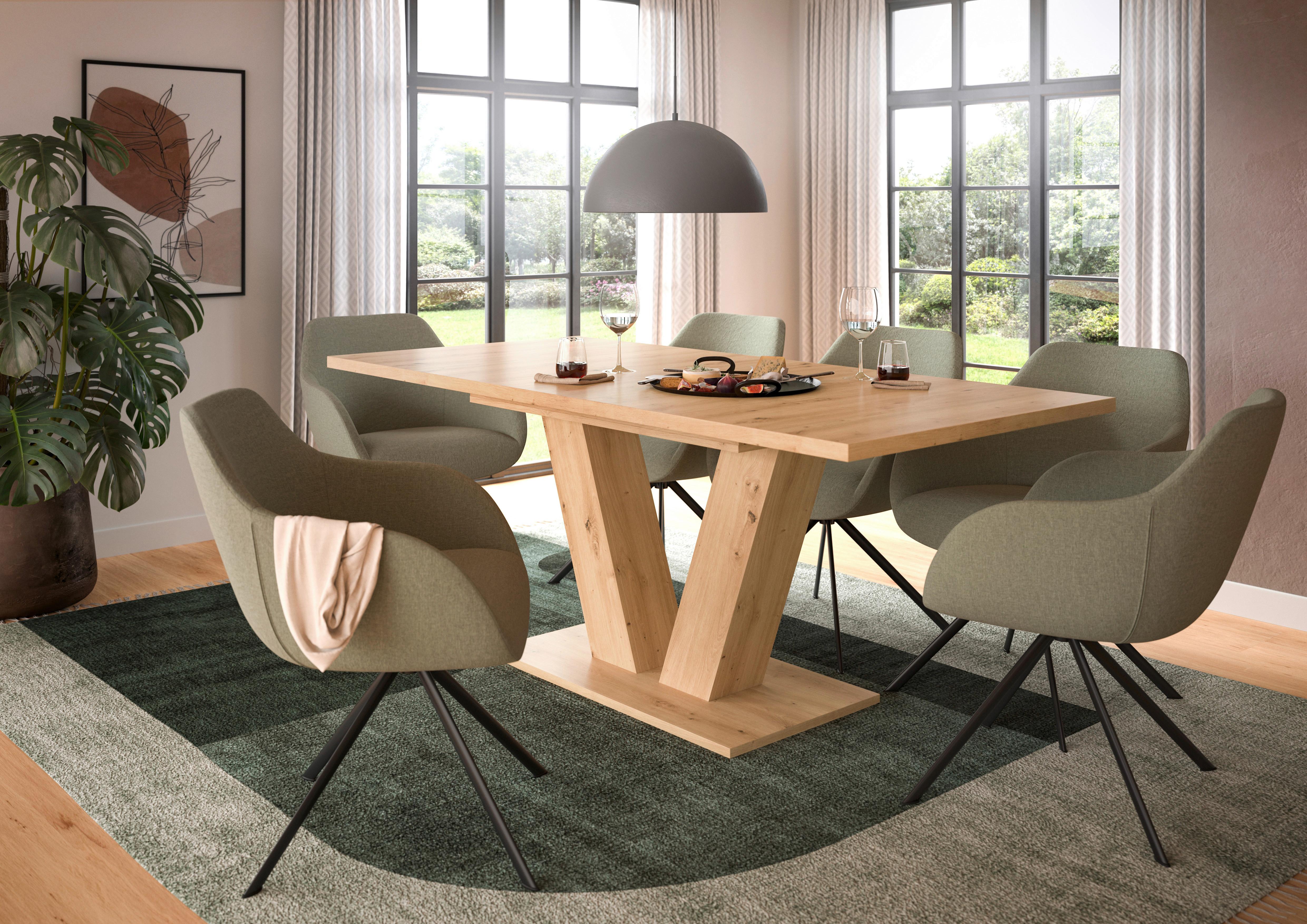 Ausziehtisch Marlon Eiche Artisan ca. 150-190/90/76 cm - Eiche Artisan, Trend, Holzwerkstoff (150-190/90/76cm)