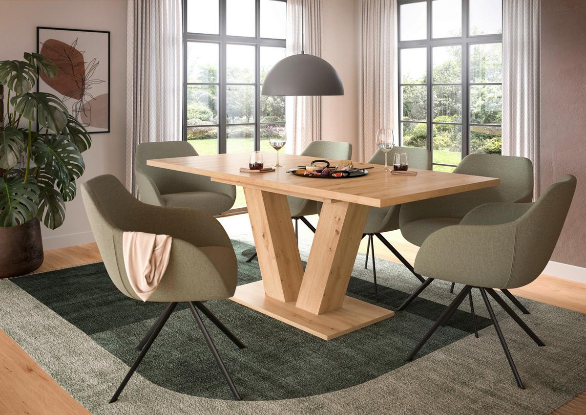 Ausziehtisch Marlon Eiche Artisan ca. 150-190/90/76 cm - Eiche Artisan, Trend, Holzwerkstoff (150-190/90/76cm)