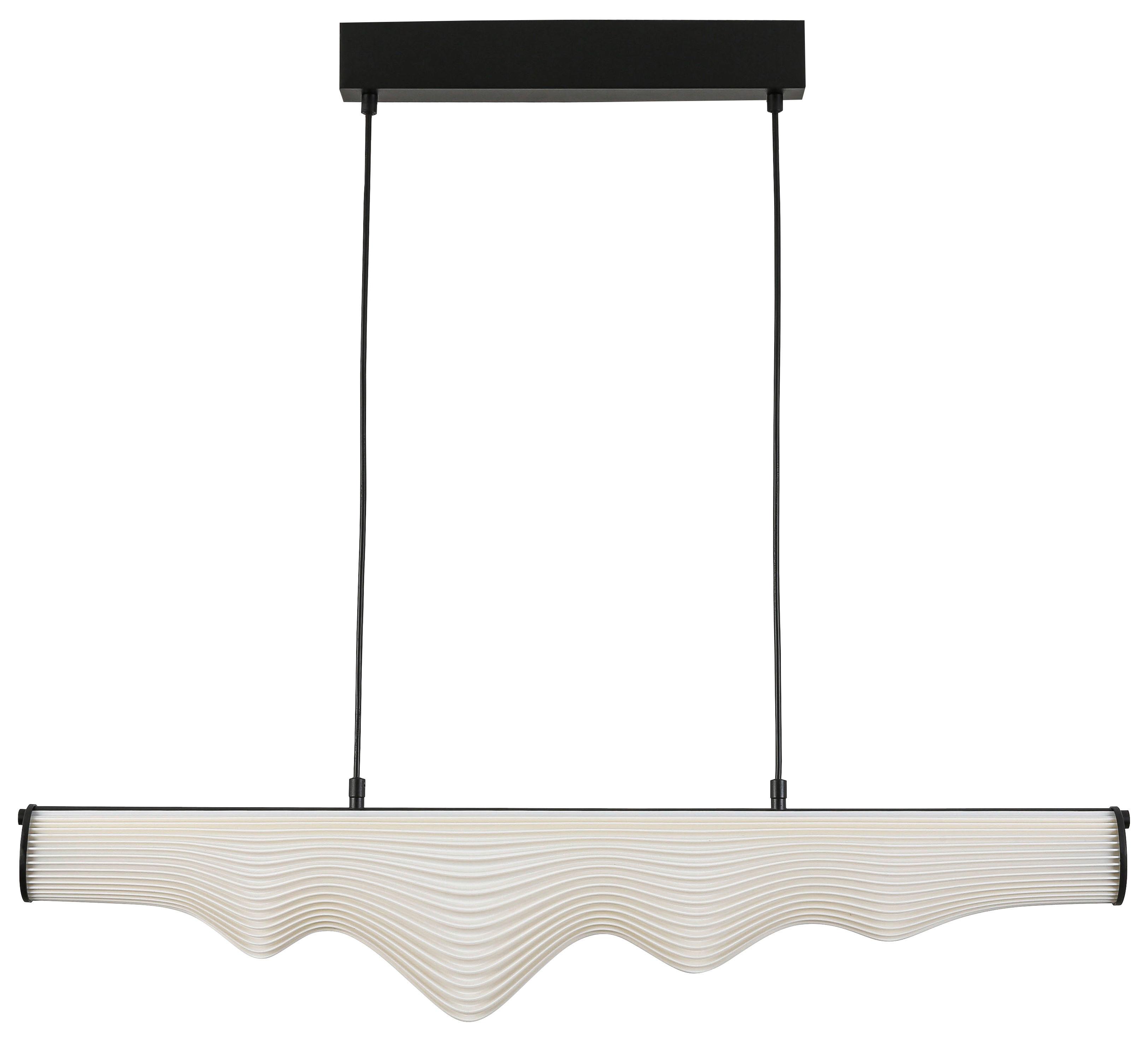LED-Hängeleuchte Laseri Schwarz/Weiß max. 21 Watt - Schwarz/Weiß, KONVENTIONELL, Kunststoff/Metall (90/6,5/120cm) - Mömax