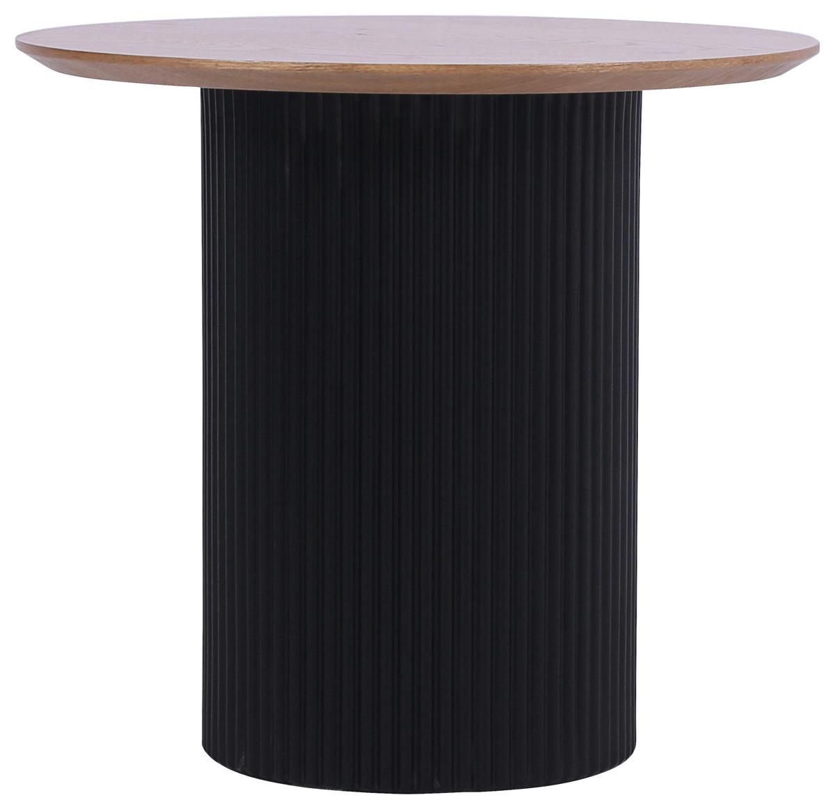 STOLIK KAWOWY GROOVE WOOD -EXKLUSIV- - kolor dębowy/czarny, Design, materiał drewnopochodny/drewno (50/50/48cm) - Stylife