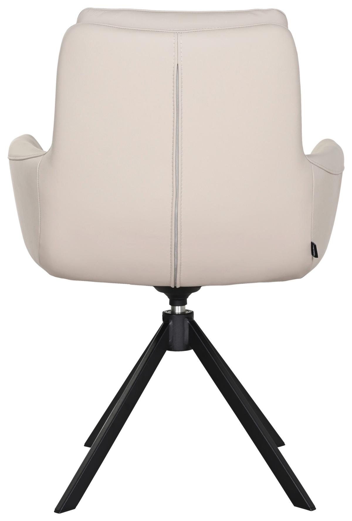 KRZESŁO Z PODŁOKIETNIKAMI EVEREST -EXKLUSIV- - czarny/taupe, Design, skóra/metal (62,5/86,5/66,5cm) - Dieter Knoll