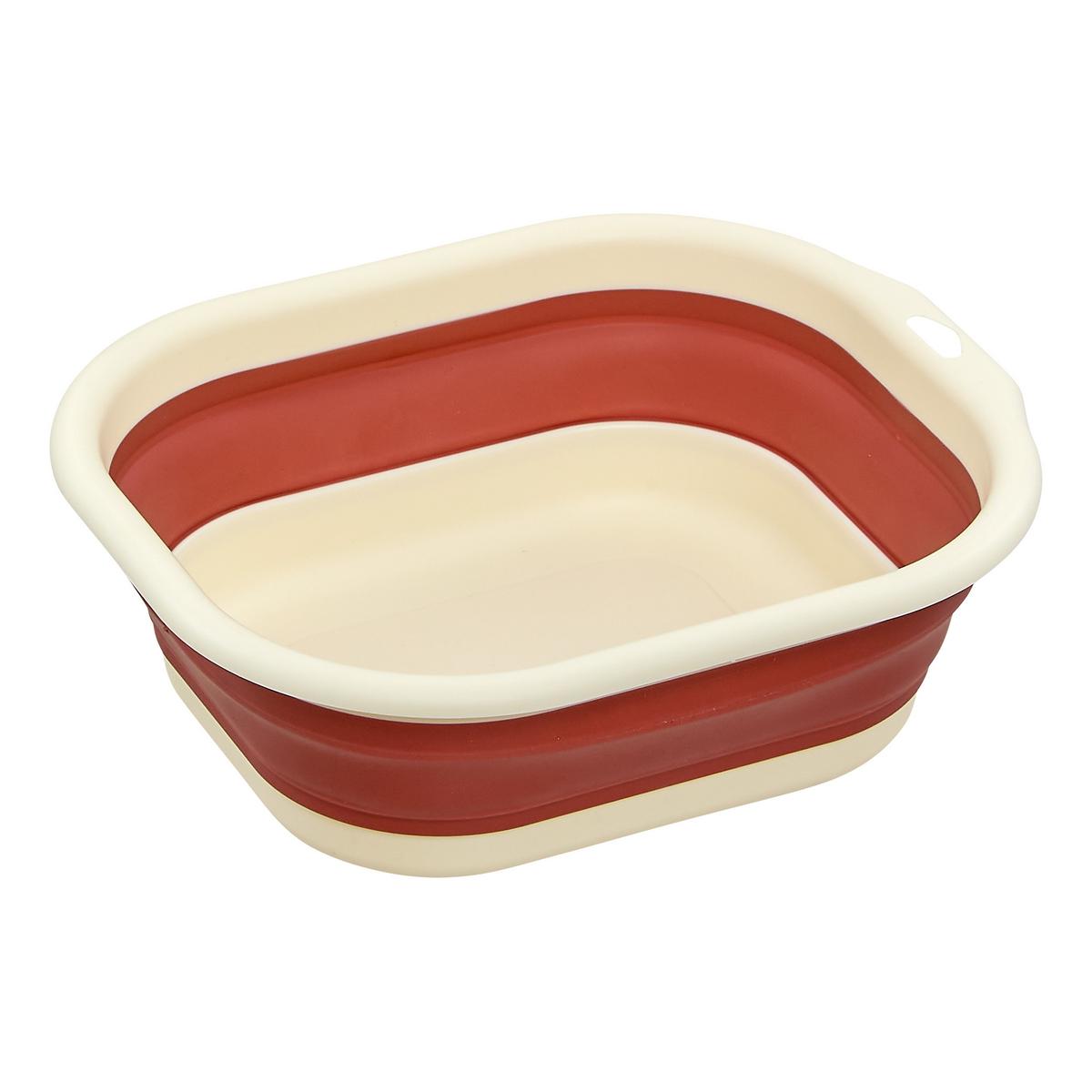 Set coșuri de rufe pliabile Bassi 3/1, cca. 3L+5L+10L - maro/albastru, Basics, plastic (38,5/34/14,5cm)