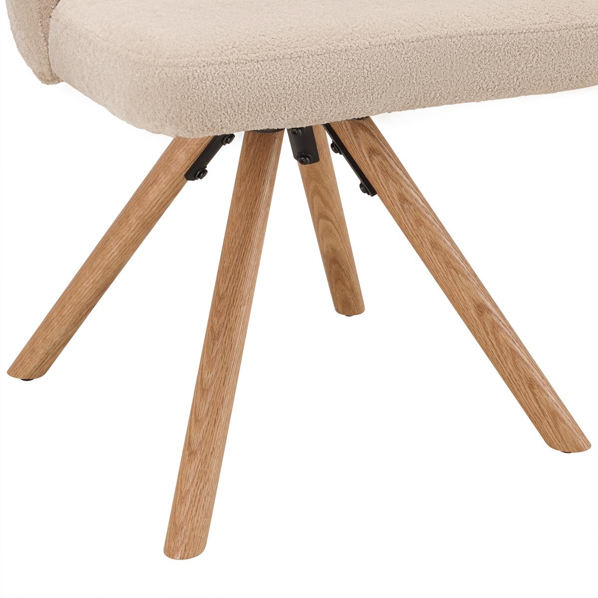 Stuhl Frida Beige/eichefarben - Eichefarben/Beige, Modern, Holz/Textil (57/76/57cm) - Mömax
