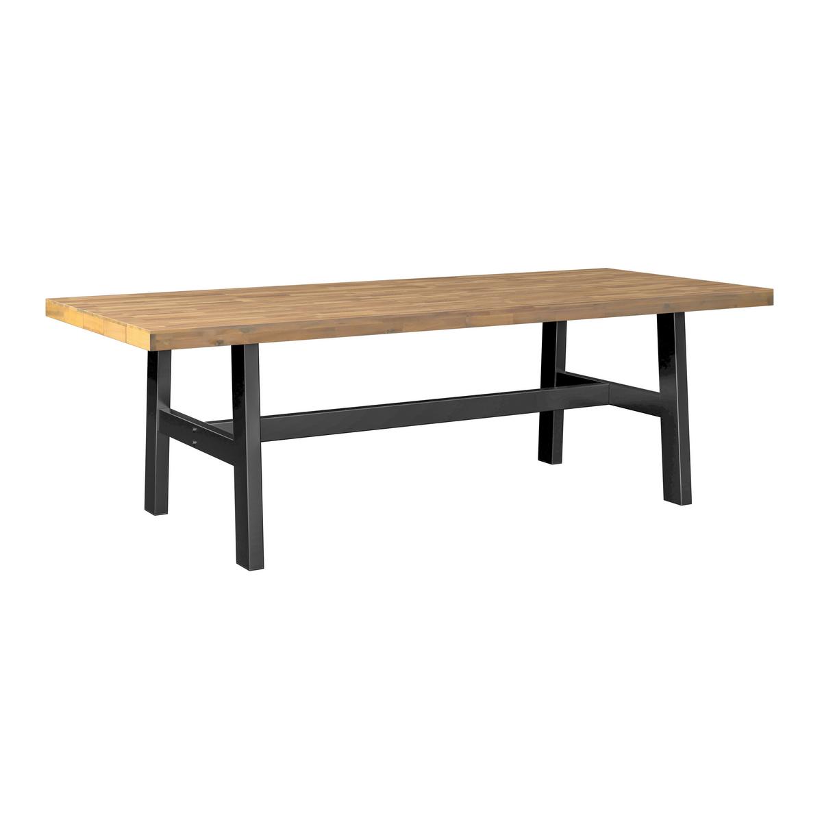 Gartentisch Selma Schwarz/Akaziefarben - Schwarz/Akaziefarben, Modern, Holz/Metall (240/100/75cm) - Mömax