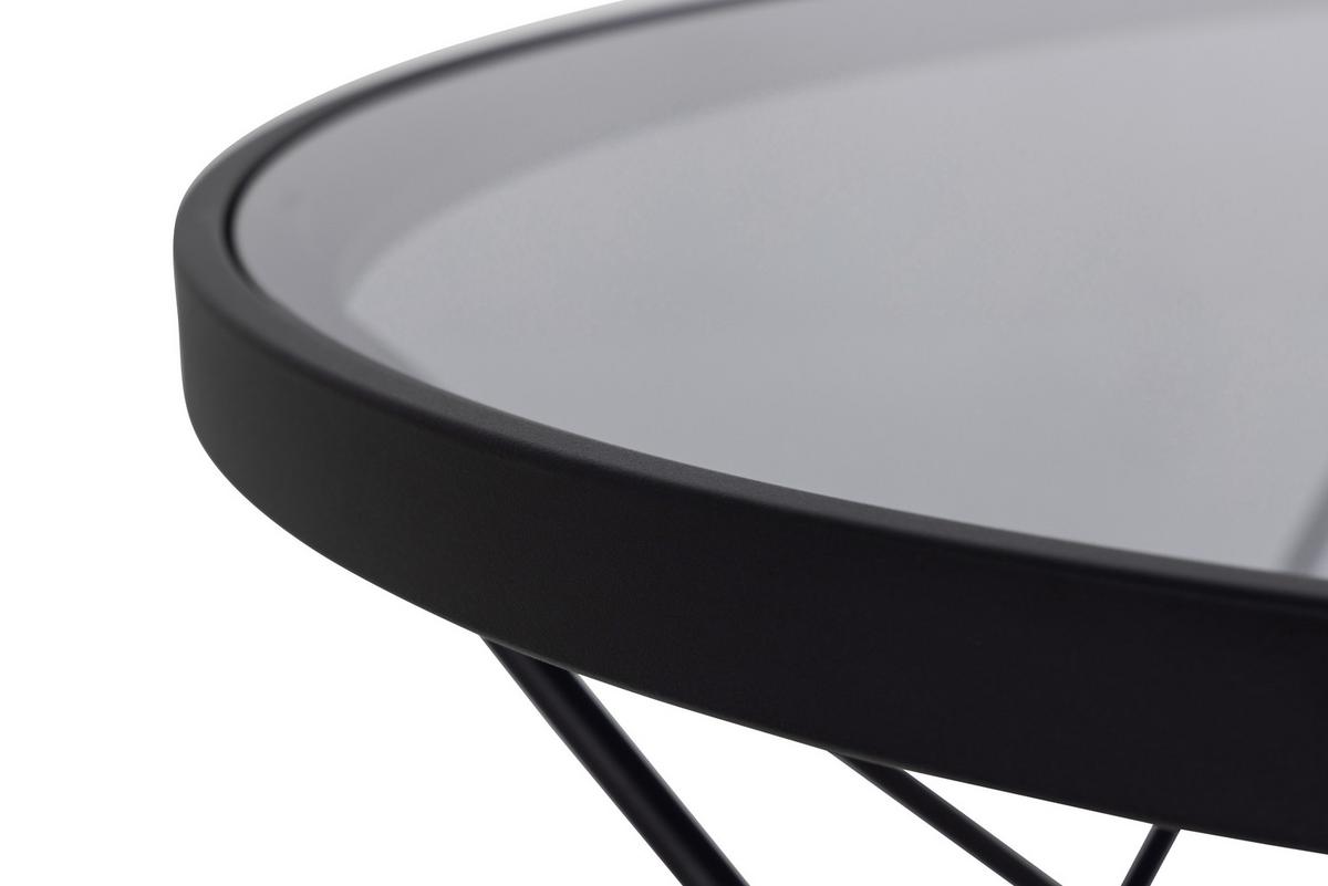 Măsuță de cafea CUXTON - negru/gri, Design, sticlă/metal (80/45/80cm) - Modern Living