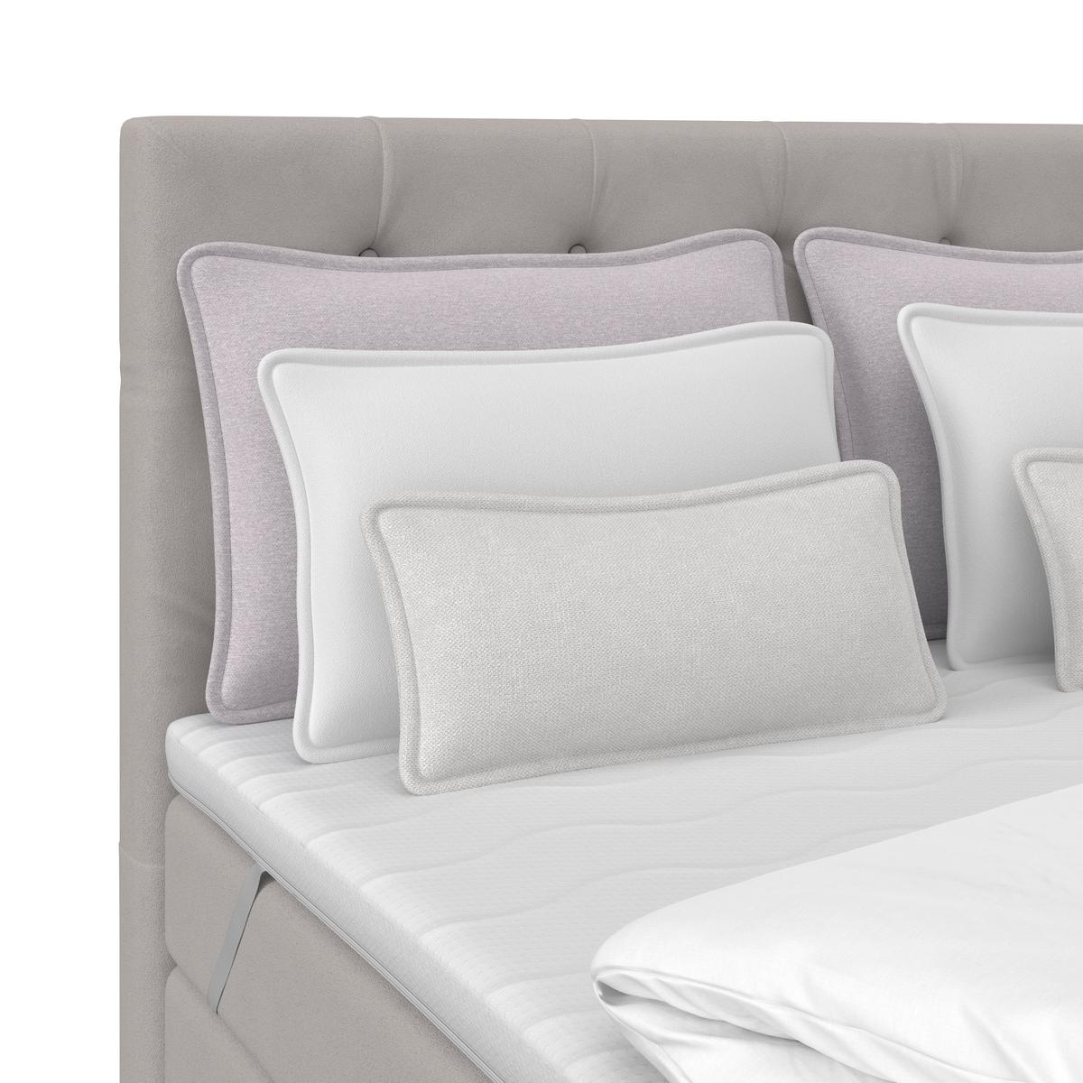 Boxspring Krevet Elio - srebrne boje/bež, Romantično / ladanjski, tekstil/plastika (140/200cm) - Modern Living