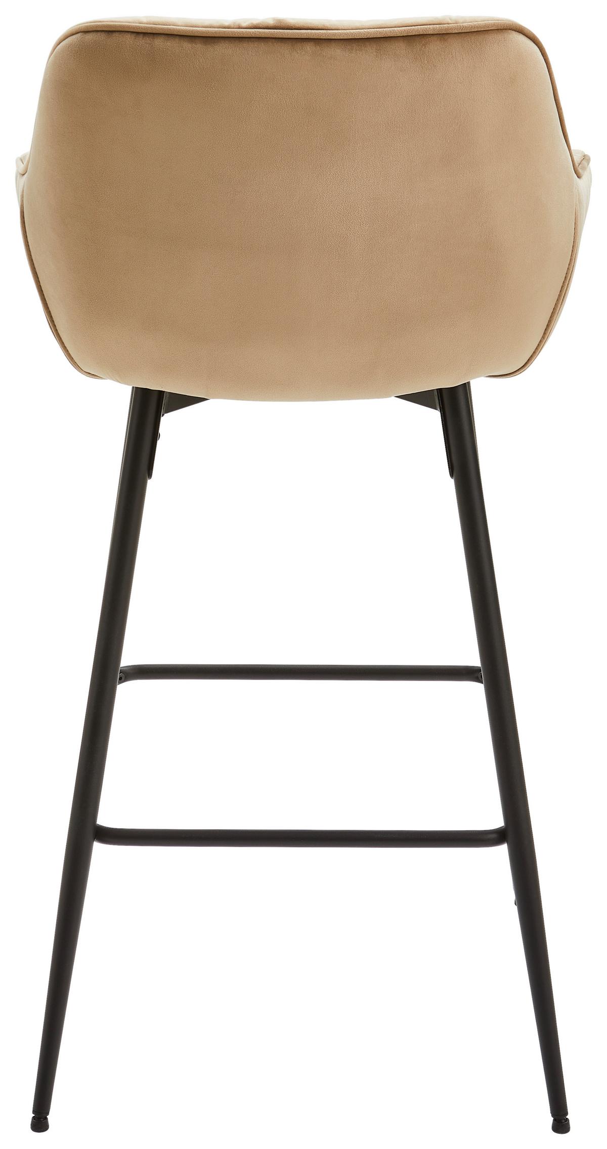 STOŁEK BAROWY LANGFORD - czarny/taupe, Modern, metal/drewno (55/105/57cm) - Livetastic