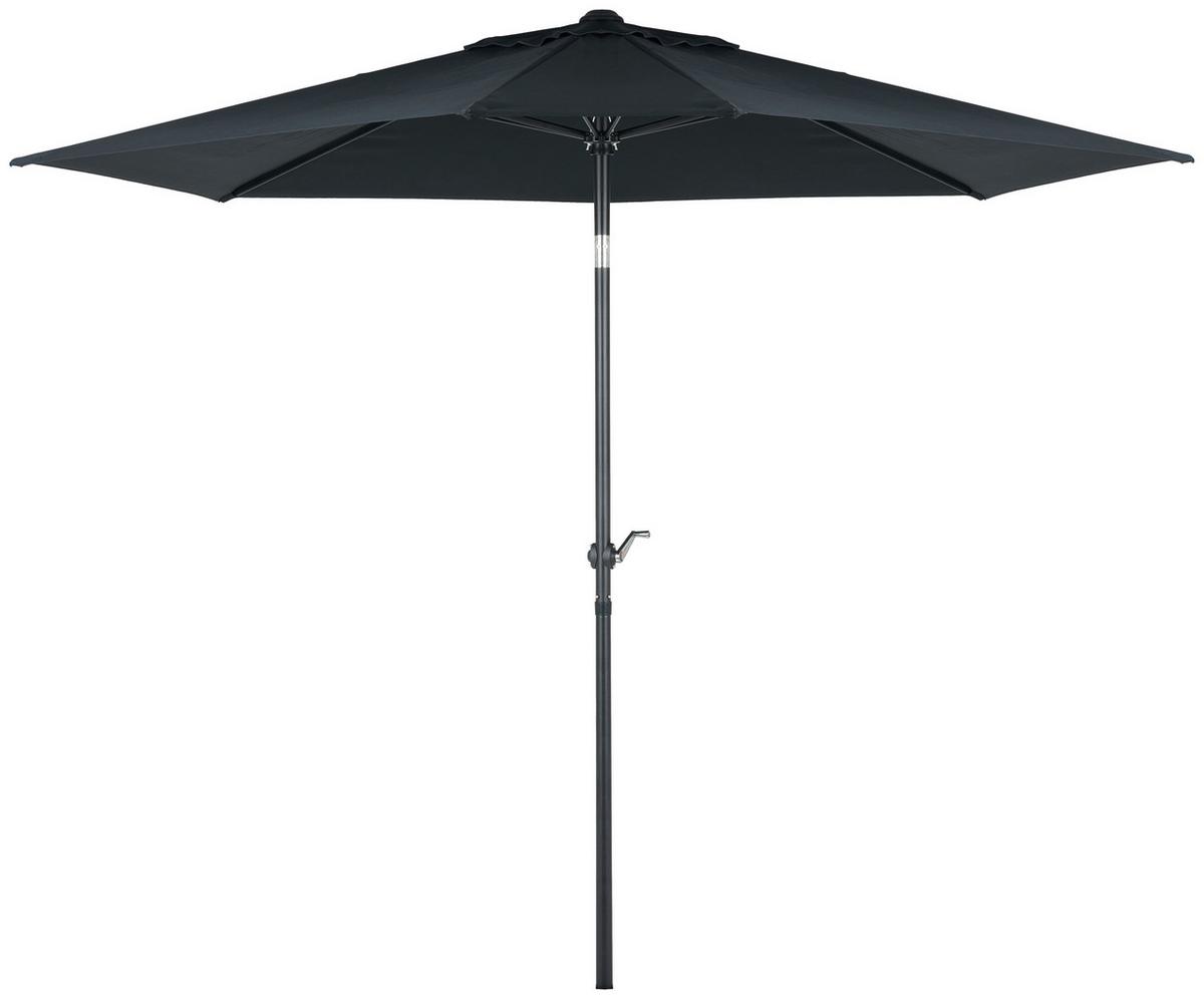 Vrtna Garnitura Laura, 7-Delni Set, S Senčnikom - črna, Moderno, kovina/steklo (140/90/70cm)