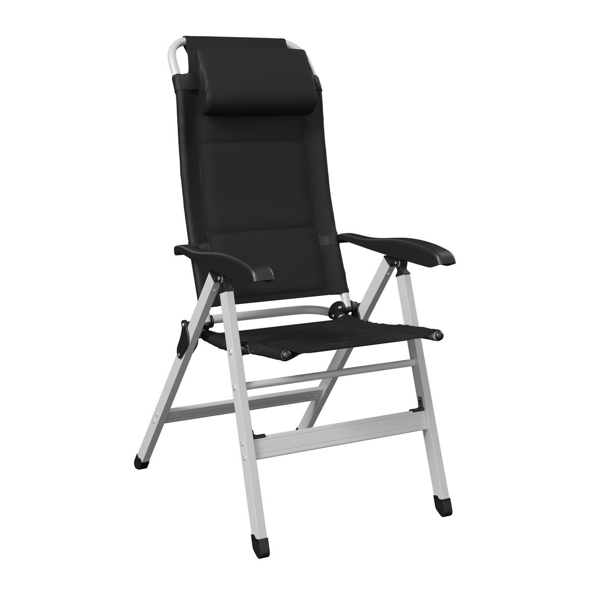 Gartenstuhl Geri Schwarz/Silberfarben - Silberfarben/Schwarz, Basics, Textil/Metall (74/117/60cm)