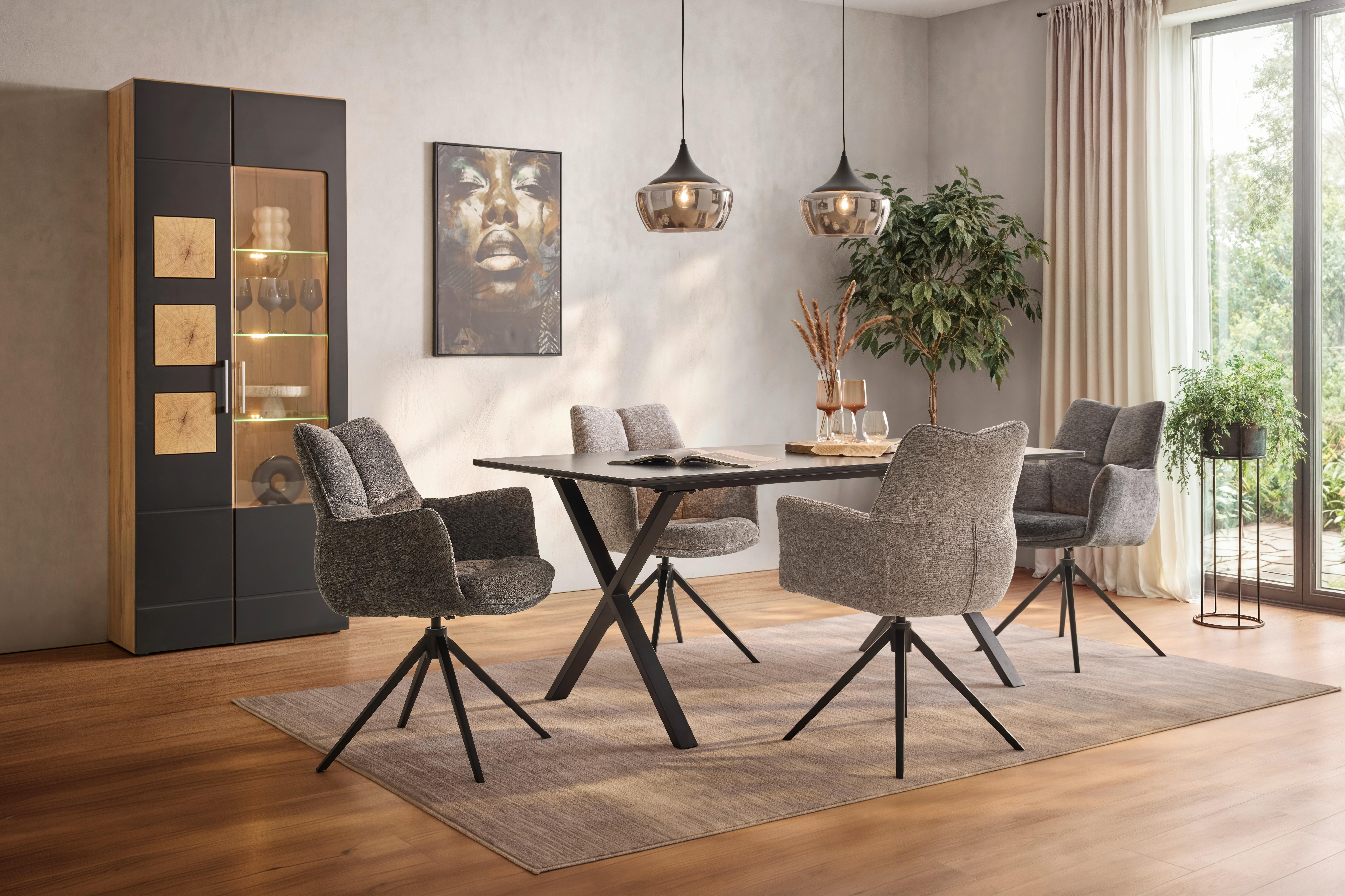 MATBORD LORENZO - svart, Modern, metall/trämaterial (180/90/76cm) - Mömax