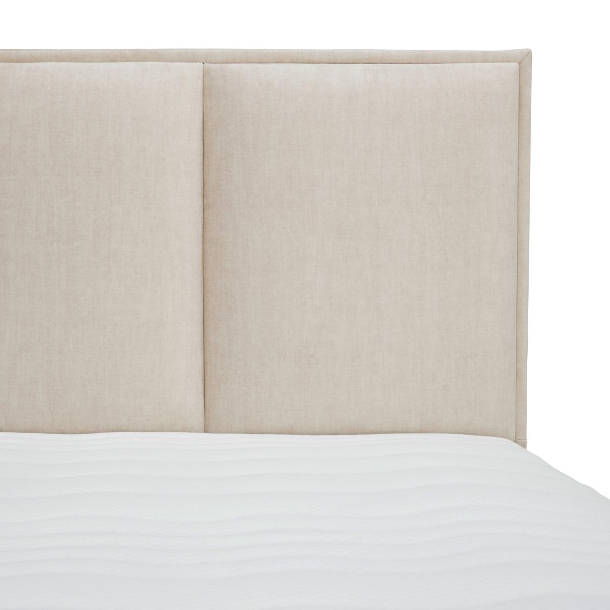 ŁÓŻKO BOXSPRING GRAZ - kremowy/kolor aluminiowy, Modern, tkanina (180/200cm) - MID.YOU