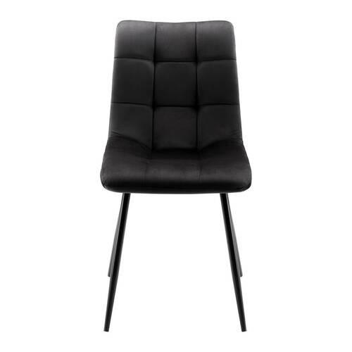 Stol Suri, Črna, Žamet - črna, Moderno, kovina/tekstil (46/87/59cm) - Bessagi Home