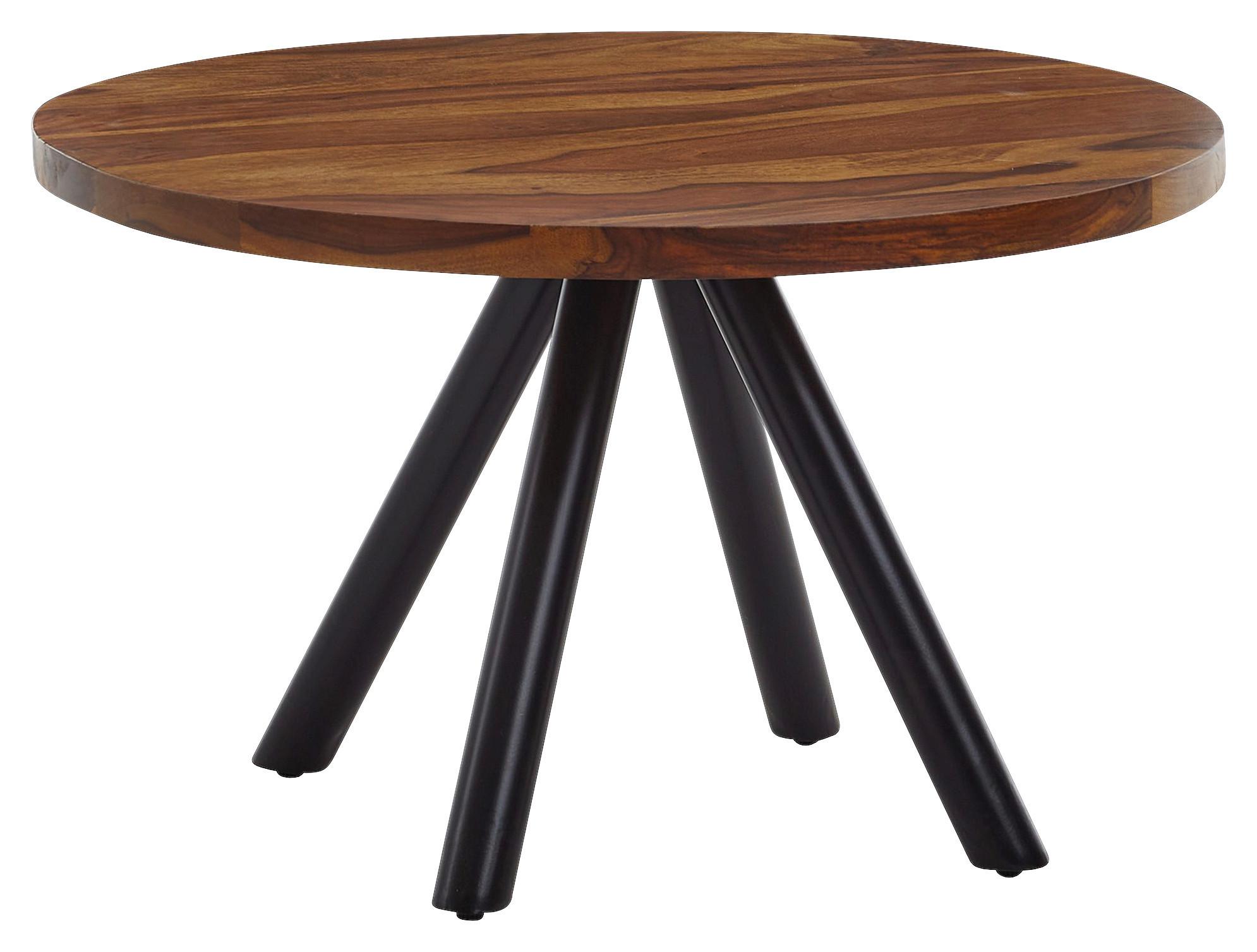 Klubska Miza Wohnling - črna/barve indijskega rožnega lesa, Moderno, kovina/les (60/60/35cm) - MID.YOU