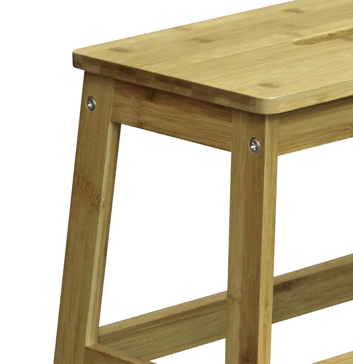 Taburet cu treaptă Peter - maro, Modern, lemn (43/47/42,5cm) - Modern Living