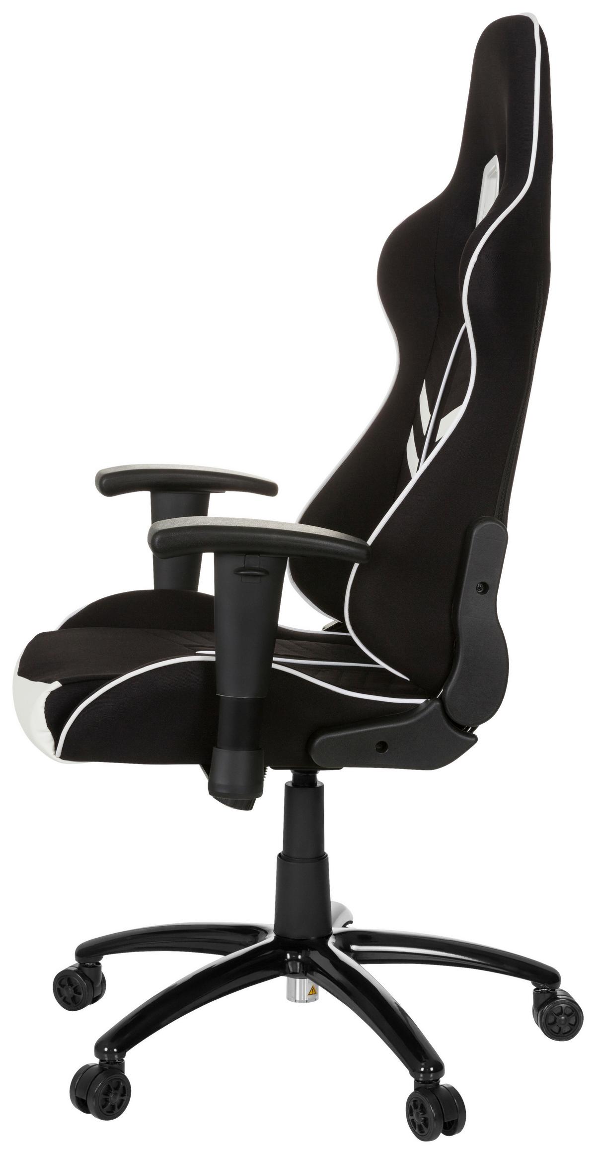 Gaming Stol League Pro I, Črna, Bela - črna/bela, Moderno, kovina/umetna masa (72/138/63cm) - MID.YOU
