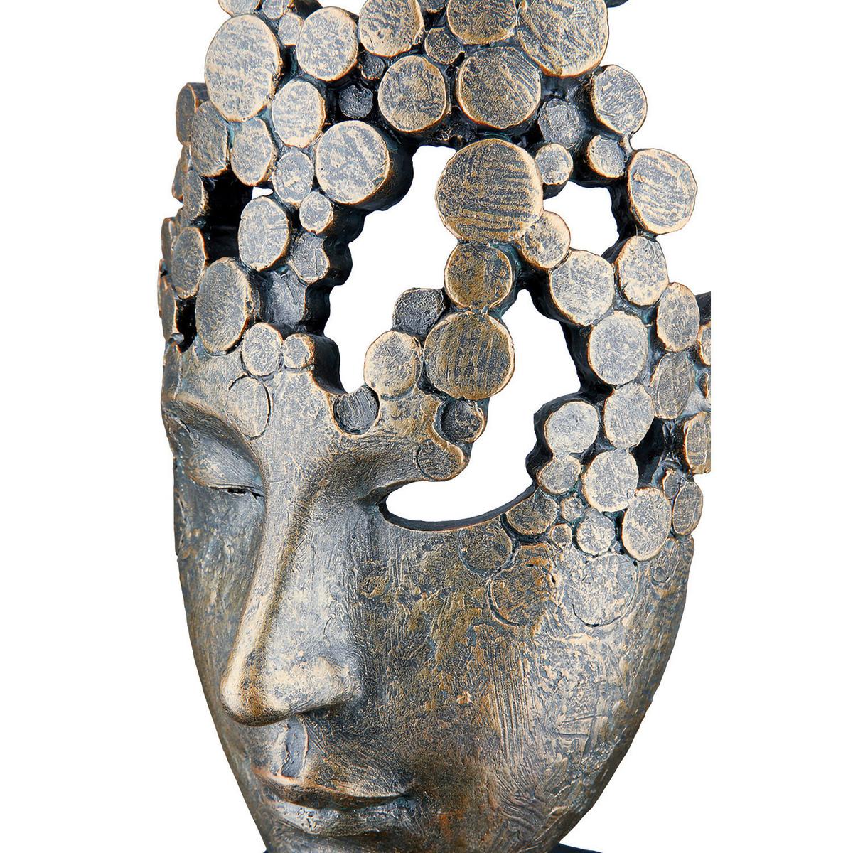 Skulptur Female Mask Bronzefarben - Bronzefarben, Basics, Kunststoff (19,5/36/15cm)