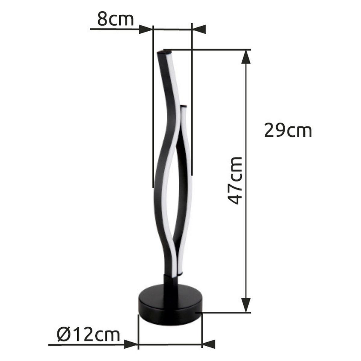 LED-TISCHLEUCHTE 67206T GERONIMO - Weiss/Schwarz, Design, Kunststoff/Metall (12/47cm) - Globo