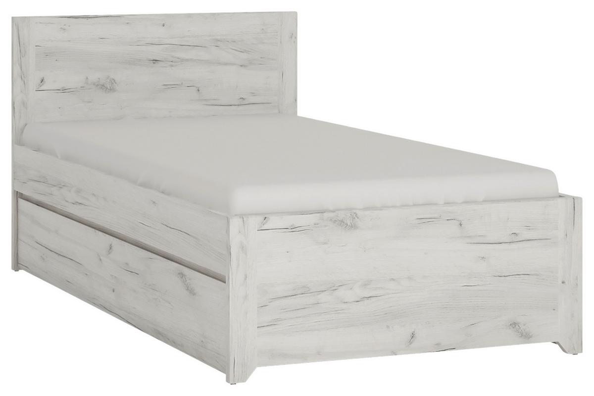 Krevet Angel - boje hrasta/crna, Moderno, drvni materijal/plastika (90/200cm)