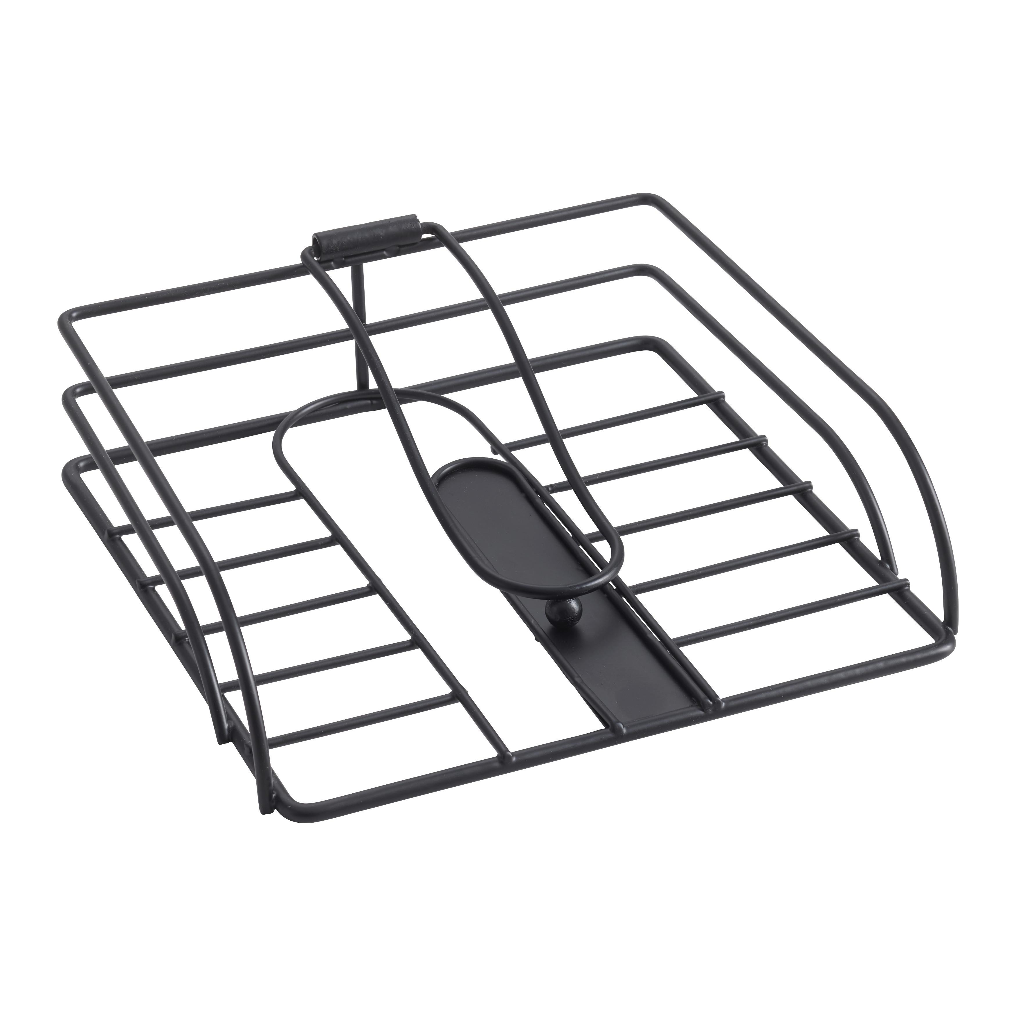 Suport pentru șervețele Blacky - negru, Modern, metal (18.5/18.5/6cm) - Mömax