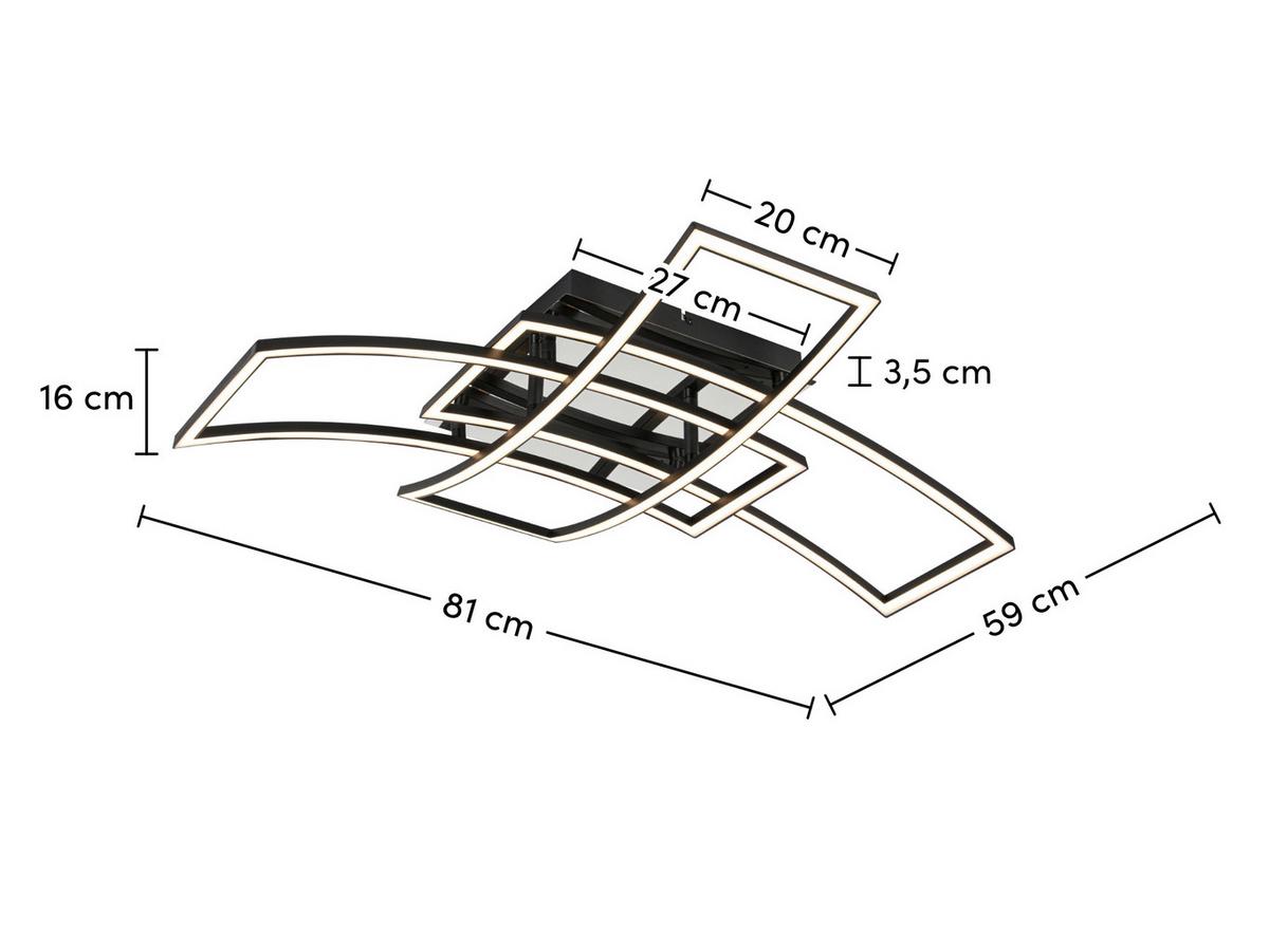 Led-deckenleuchte Enikö Schwarz/chromfarben Max. 42 W - barve kroma/črna, Moderno, kovina/umetna masa (59/81/16cm) - Mömax