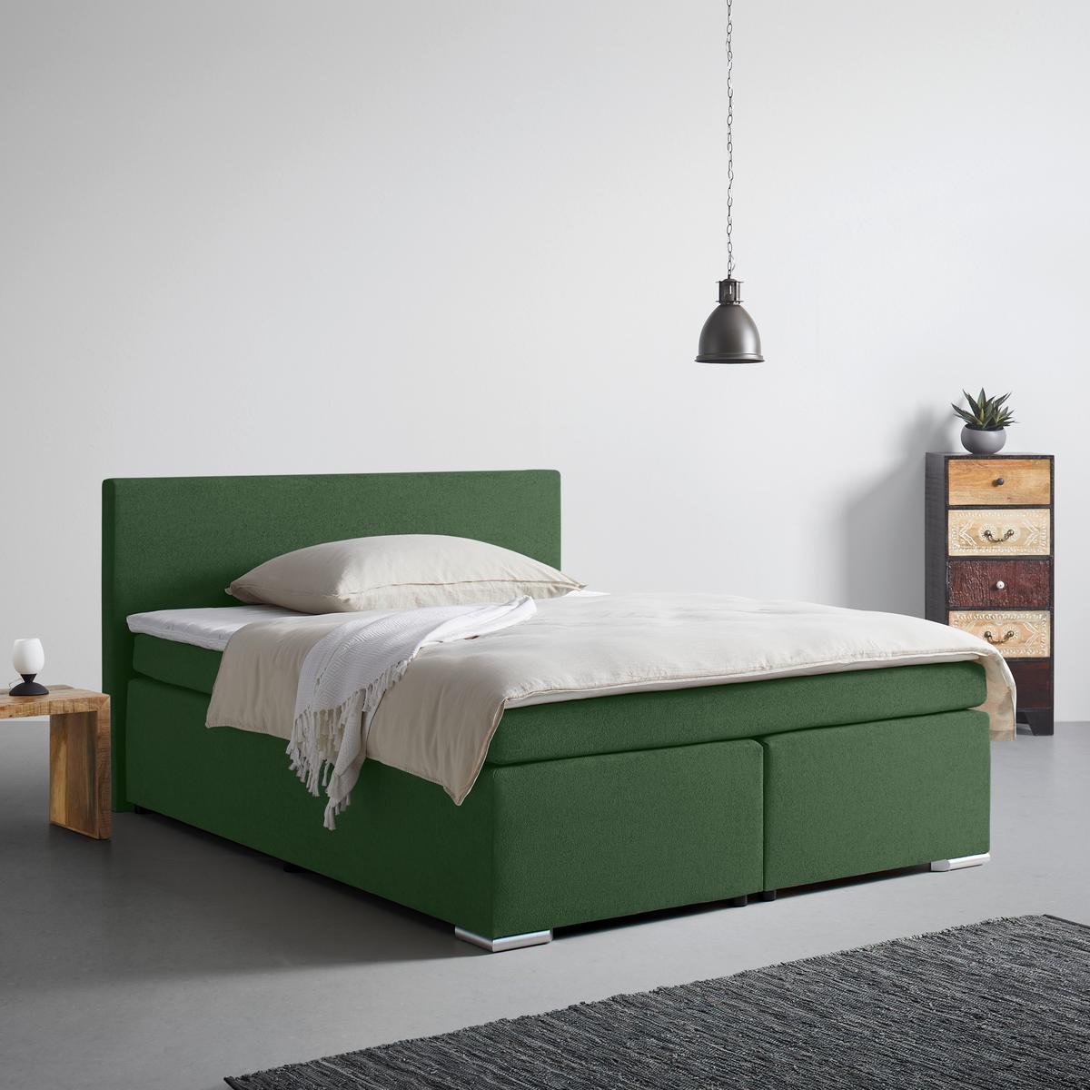 Boxspring Krevet Mira 2 - zelena, Moderno, metal/tekstil (180/200cm) - Based