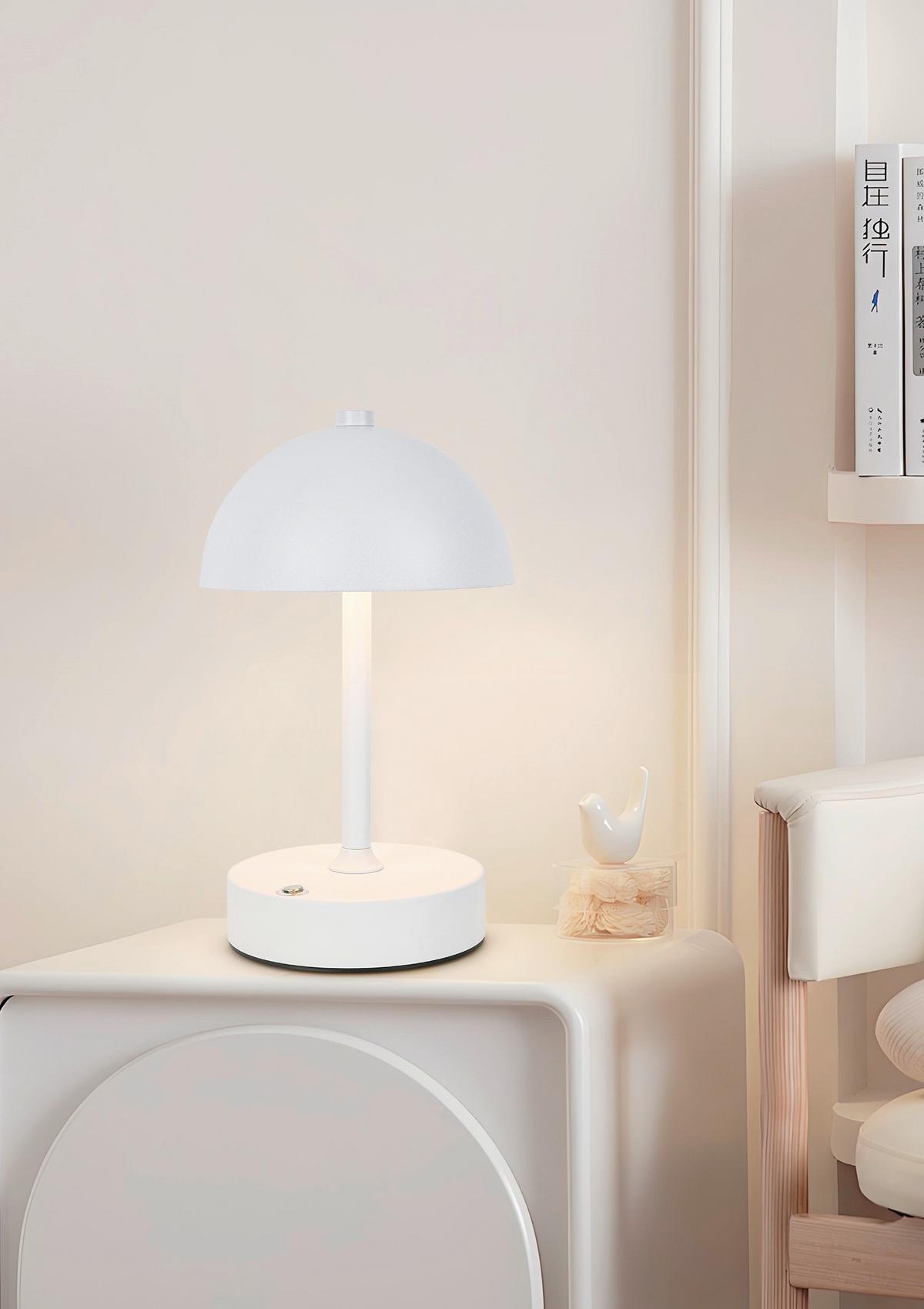 Akku-Tischleuchte Jumi Weiß matt max. 3 Watt - Weiß, MODERN, Kunststoff (12/20cm) - Mömax