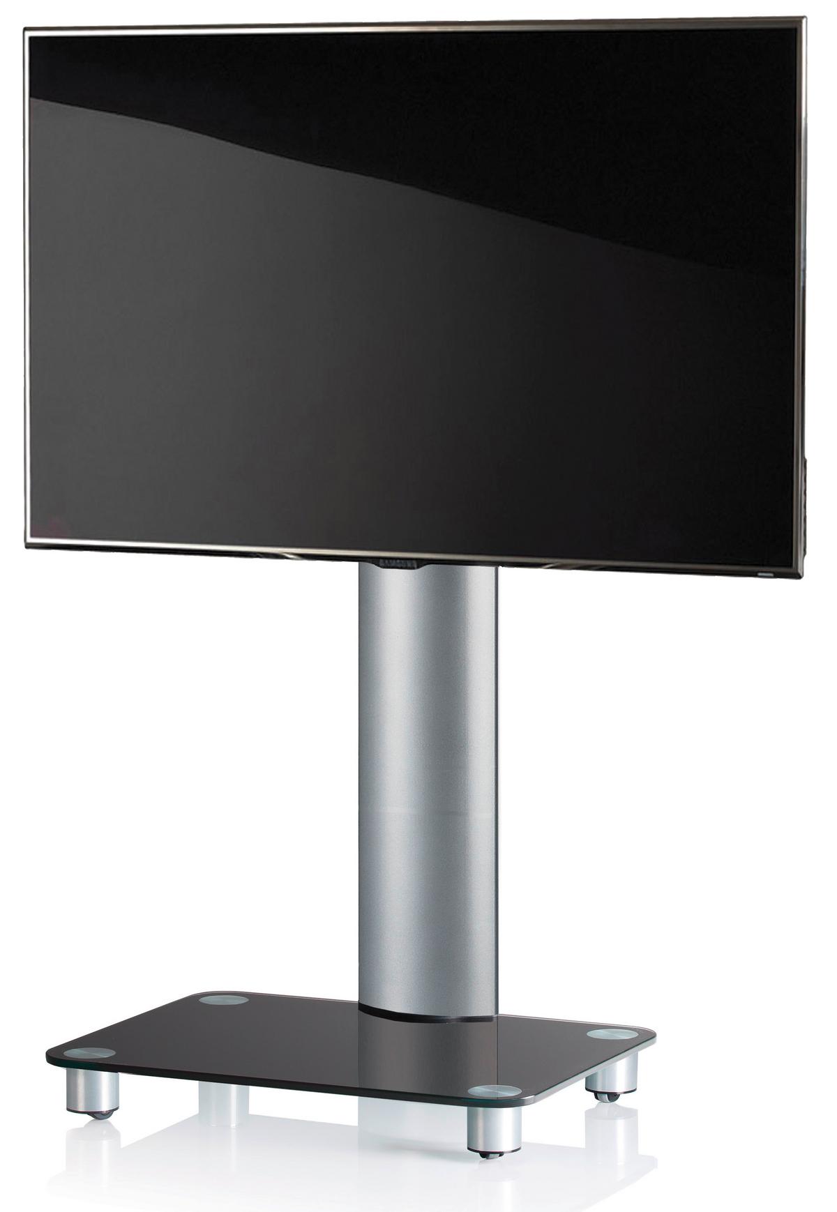 Stojalo Za Tv Tosal Črno Srebrna, 60 Cm - srebrne barve/črna, Konvencionalno, kovina/steklo (60/100/44cm) - MID.YOU