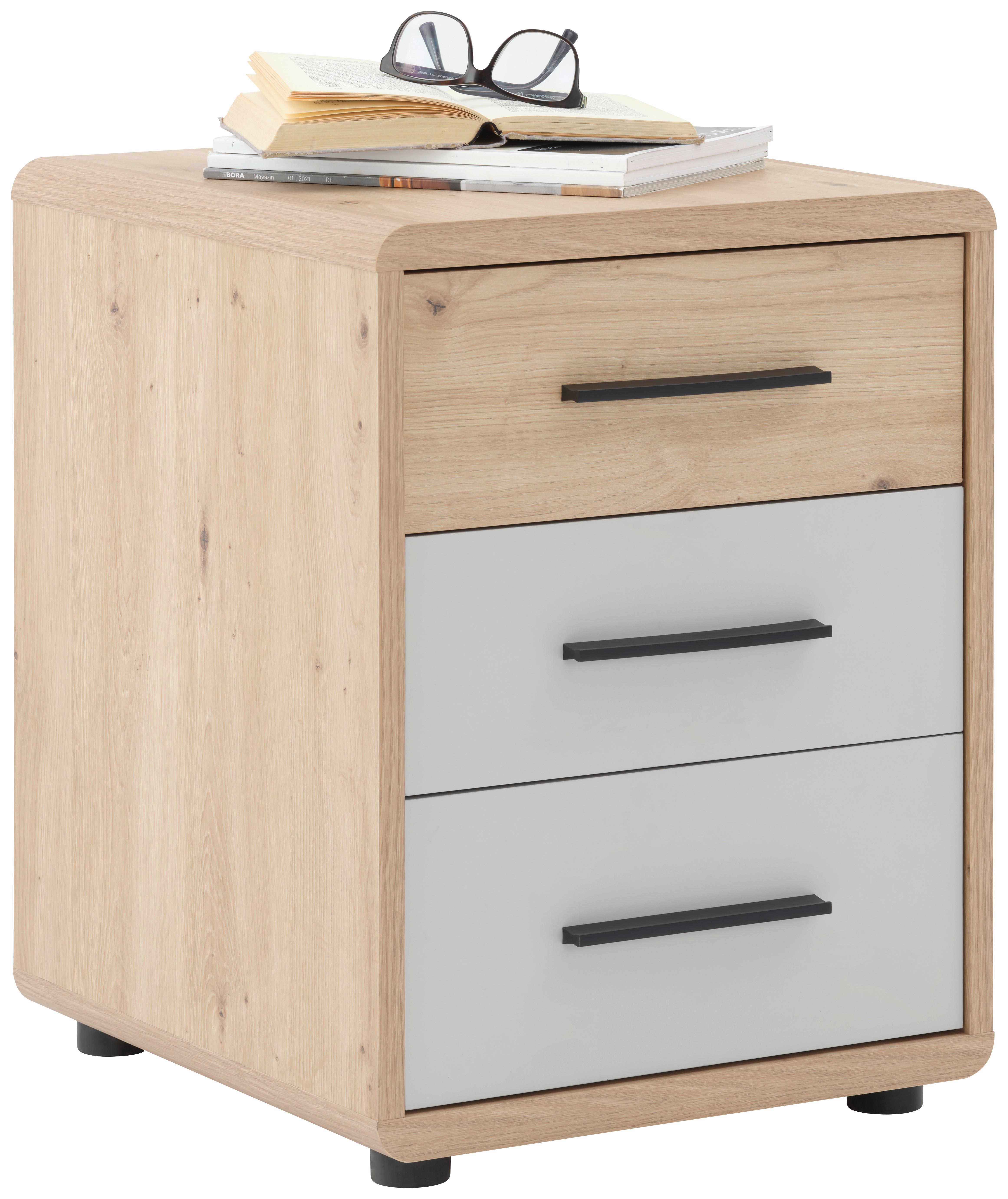Konténer Íróasztalhoz Fontana Plus - kasmírszínű/tölgyfa színű, Modern, műanyag/faalapú anyag (44,3/59,6/50cm)