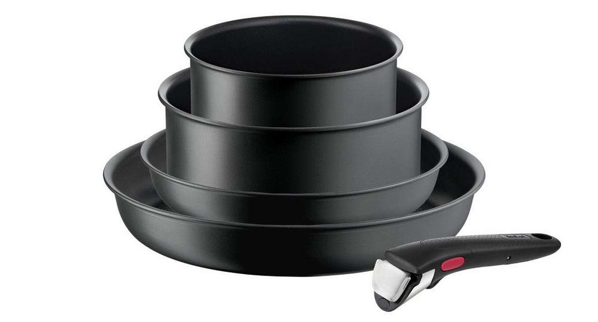 ZESTAW PATELNI L76495 TEFAL - ciemnoszary, Basics, metal - Tefal
