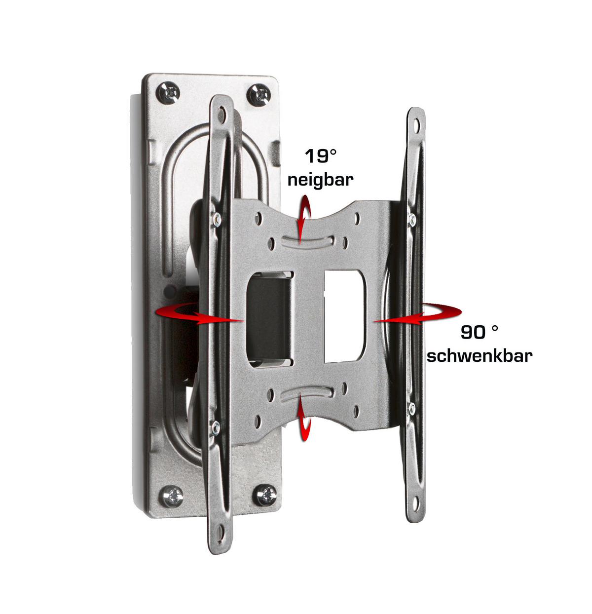 TV-Wandhalter FS 1 in ca. 25x22 cm Silber - Silberfarben, KONVENTIONELL, Metall (24,33/22/9,6cm) - MID.YOU