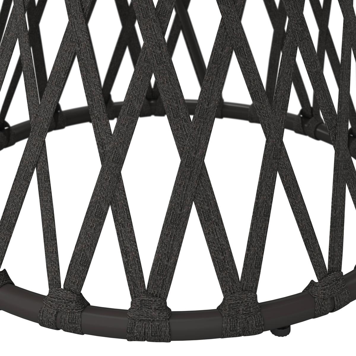 Loungegarnitur Elea Dunkelgrau Outdoorstoff/Metall +Abdeckung - Dunkelgrau/Anthrazit, MODERN, Textil/Stein (234/74/77cm) - Bessagi Garden