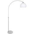 Stehleuchte Raman max. 40 Watt - Weiß/Nickelfarben, MODERN, Kunststoff/Metall (30/141-196cm) - Modern Living Stehleuchte Raman max. 40 Watt - Weiß/Nickelfarben, MODERN, Kunststoff/Metall (30/141-196cm) - Modern Living