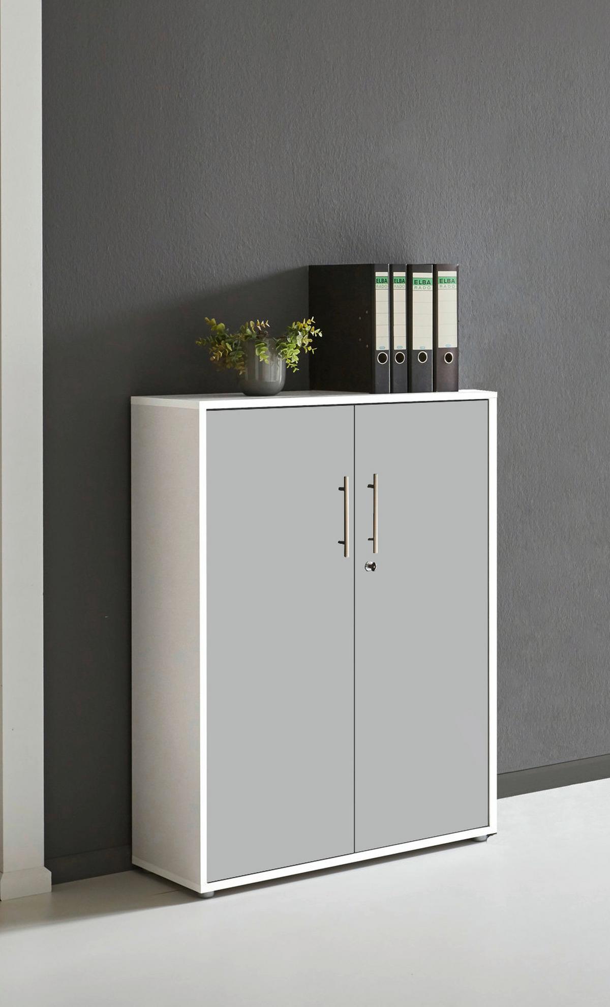 AKTENSCHRANK OFFICE EDITION - Weiß/Grau, MODERN, Holzwerkstoff (84,4/113,6/33cm) - MID.YOU