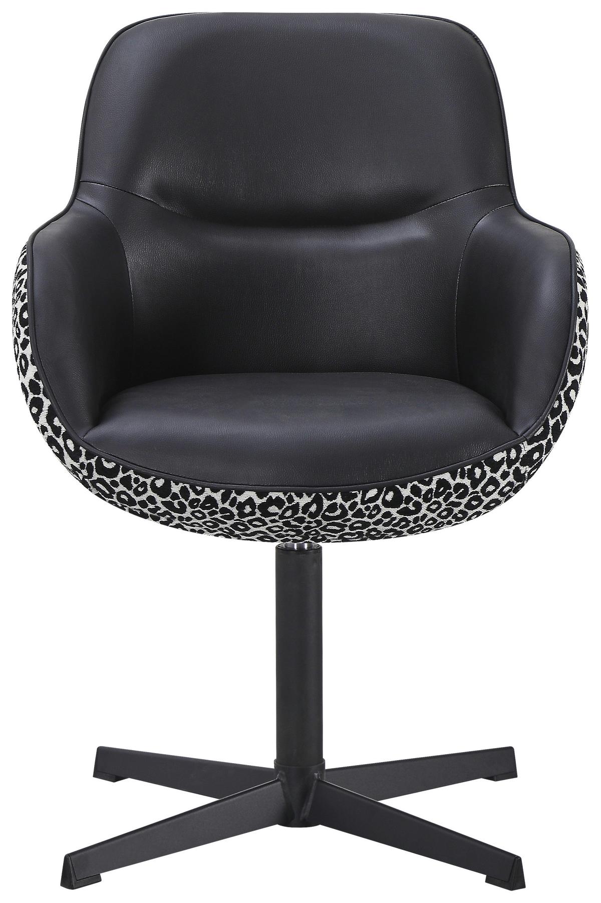 Naslanjač Leona - črna/bela, Design, kovina/tekstil (61/87/63cm) - Mömax