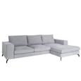 Wohnlandschaft in Silber - Silberfarben/Schwarz, MODERN, Holz/Textil (291/89/100/171cm)