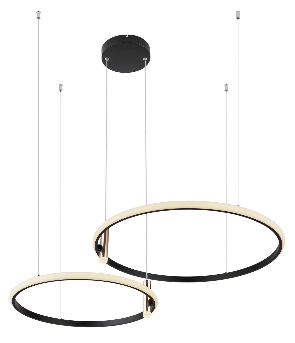 Viseča Led-svetilka Coco, S Sijalko - zlate barve/črna, Design, kovina/umetna masa (102,5/70/150cm) - Globo