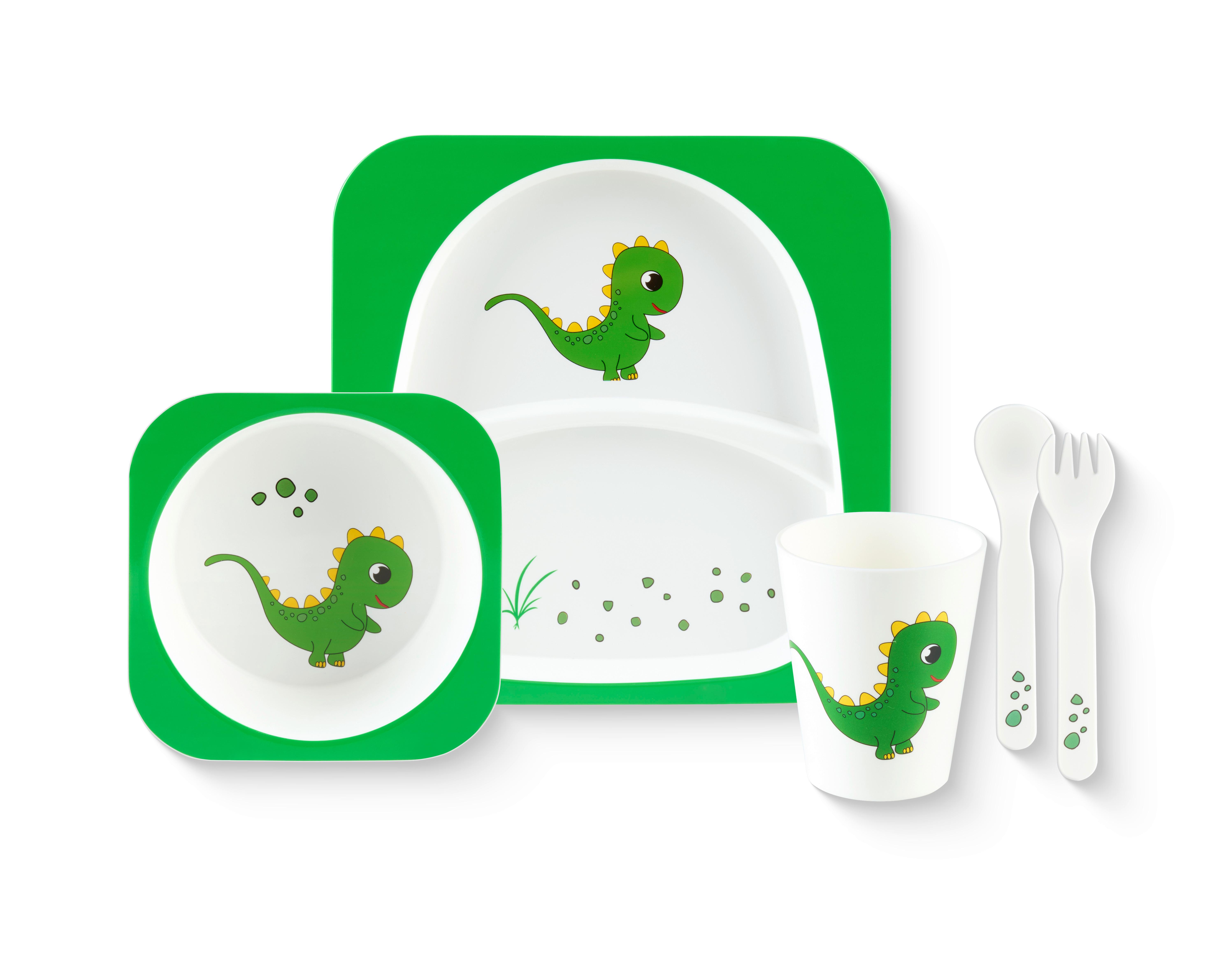 Set Otroške Posode Marlon - zelena/bela, Konvencionalno, umetna masa (21,2/21,2/2,1cm) - Mömax